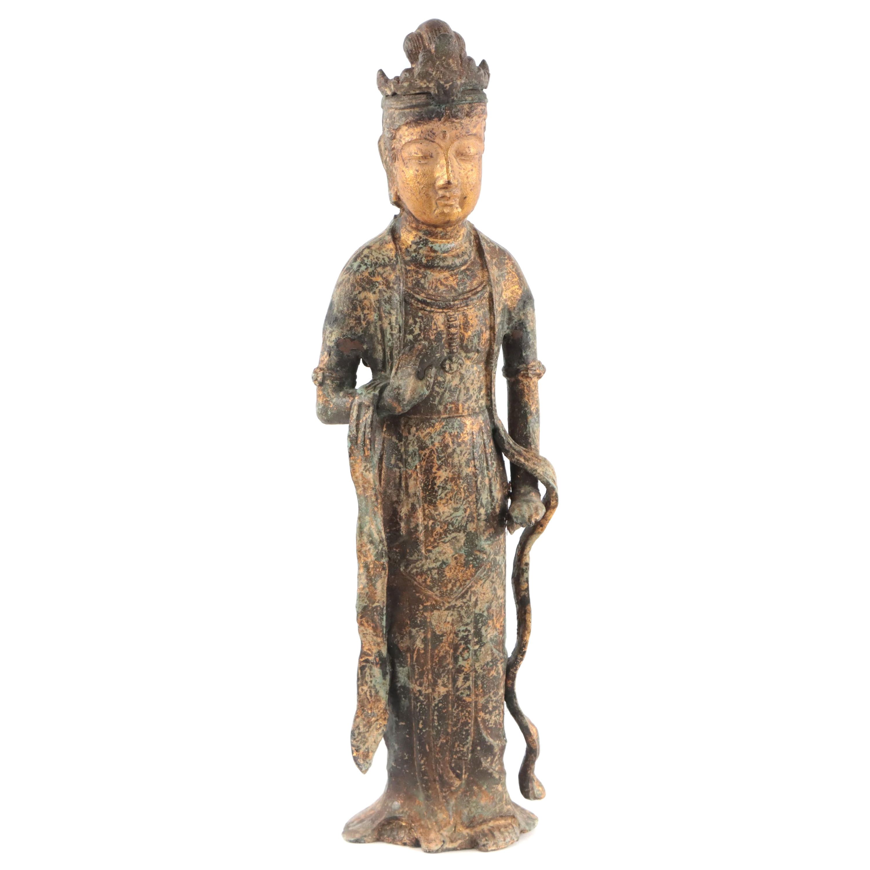 Lord & Taylor Metal Sculpture of Chinese Goddess Guanyin