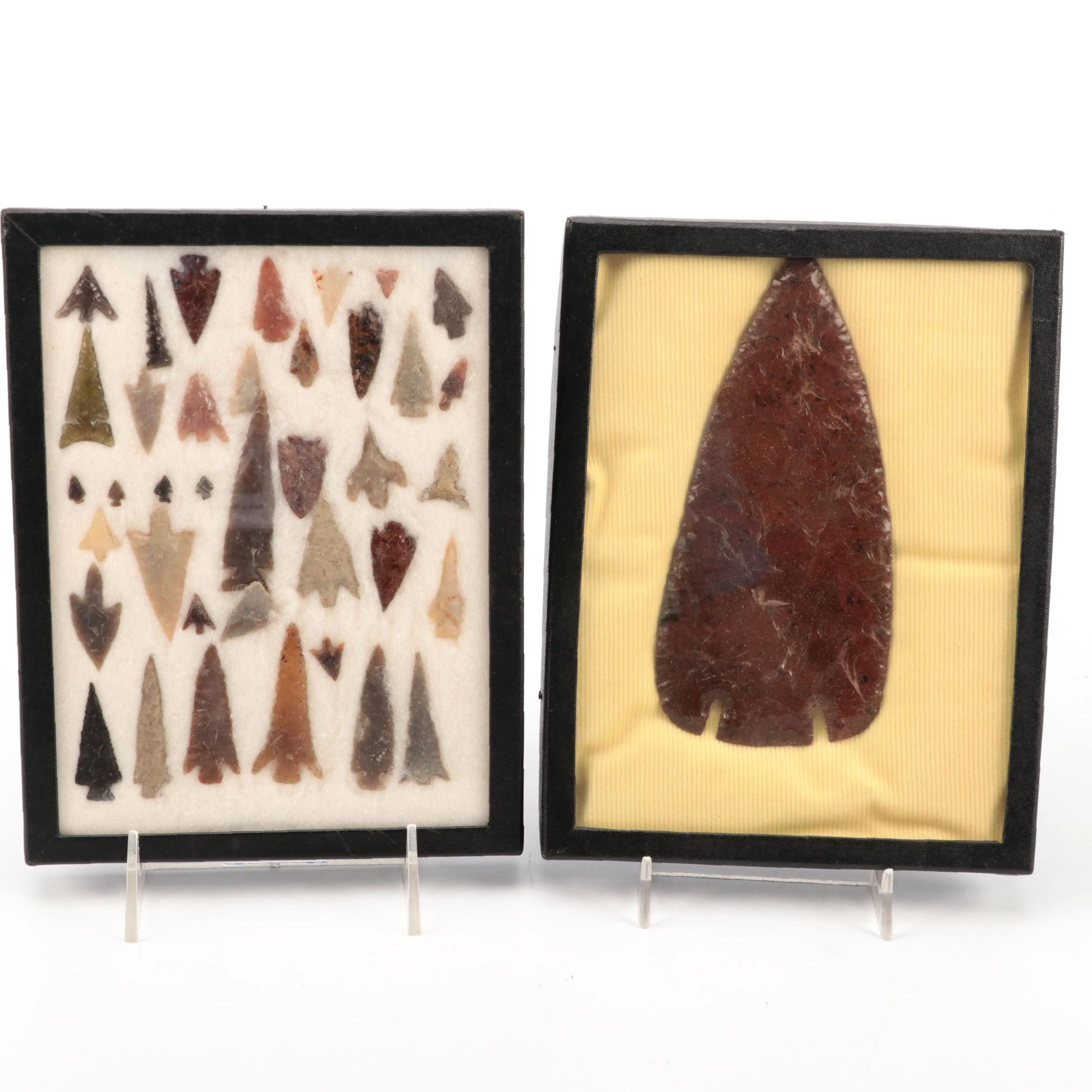 Mahogany Obsidian, Chert and Other Stone Projectile Points