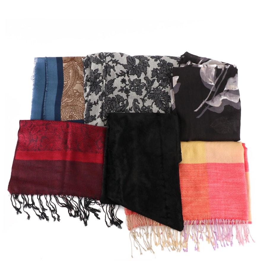 A New Day and Other Lightweight Scarves with Faux Fur Stole