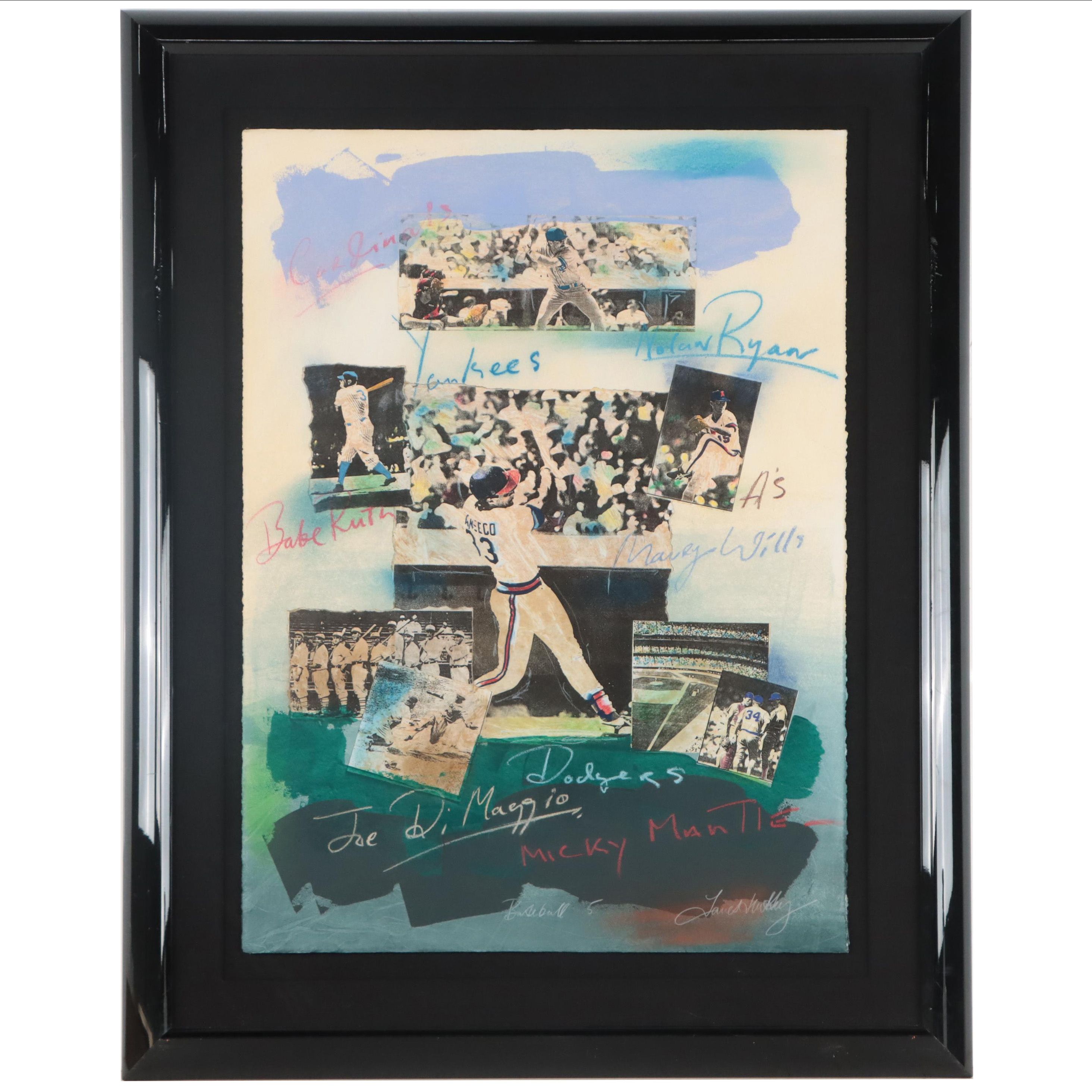 James Hussey Mixed Media Composition "Baseball 5"