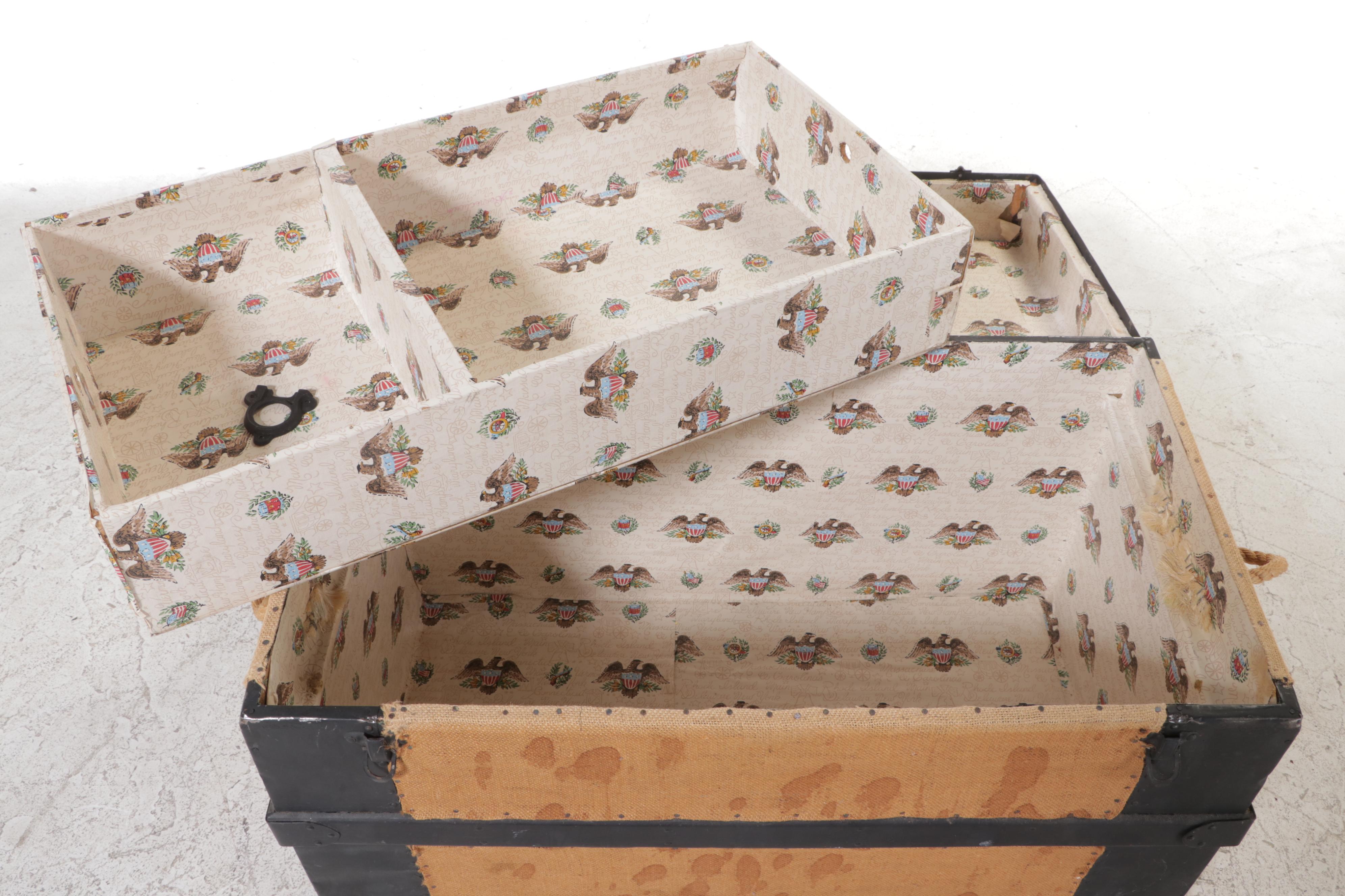 Steamer Trunk with Americana Lining