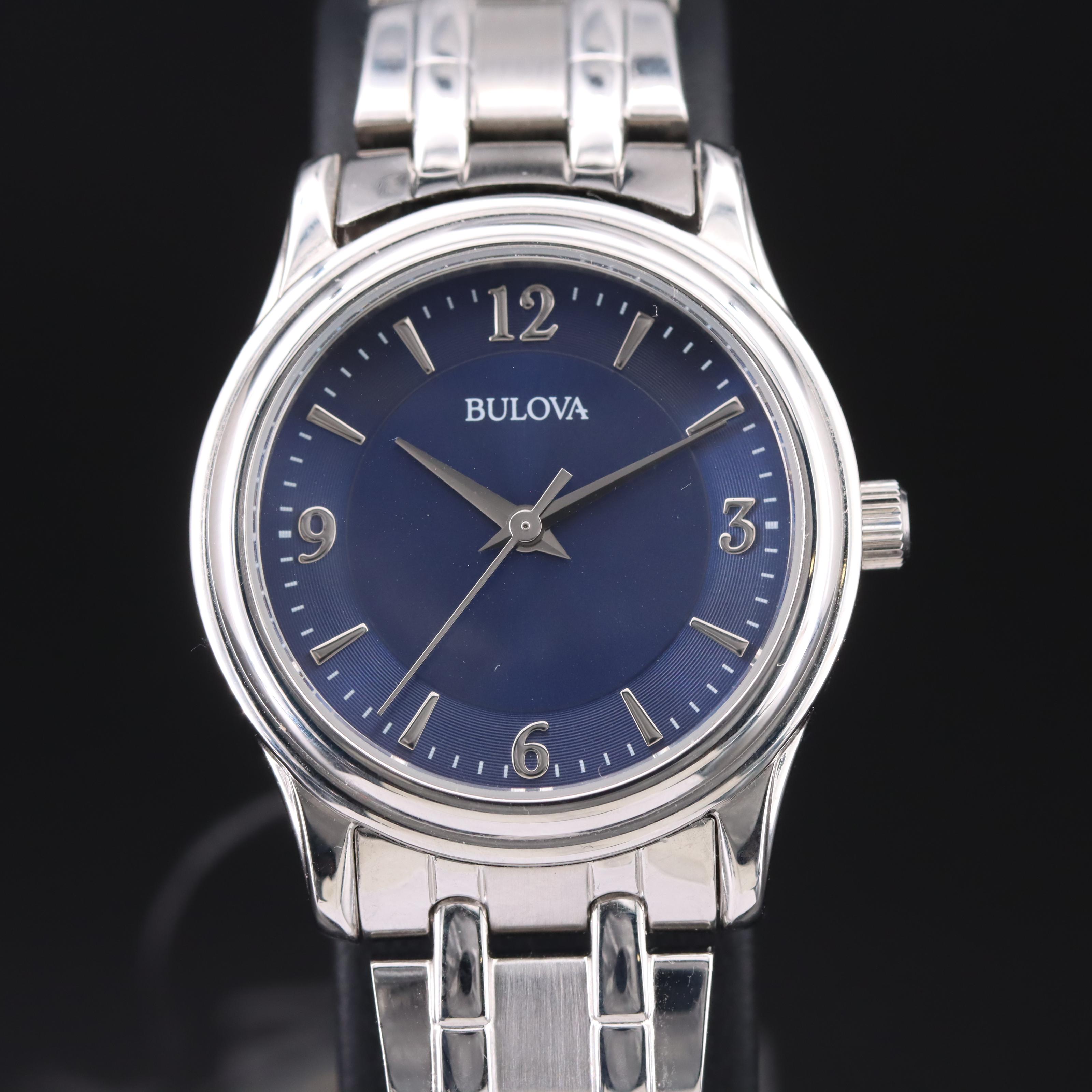 Bulova Cobalt Blue Dial Stainless Steel Quartz Watch