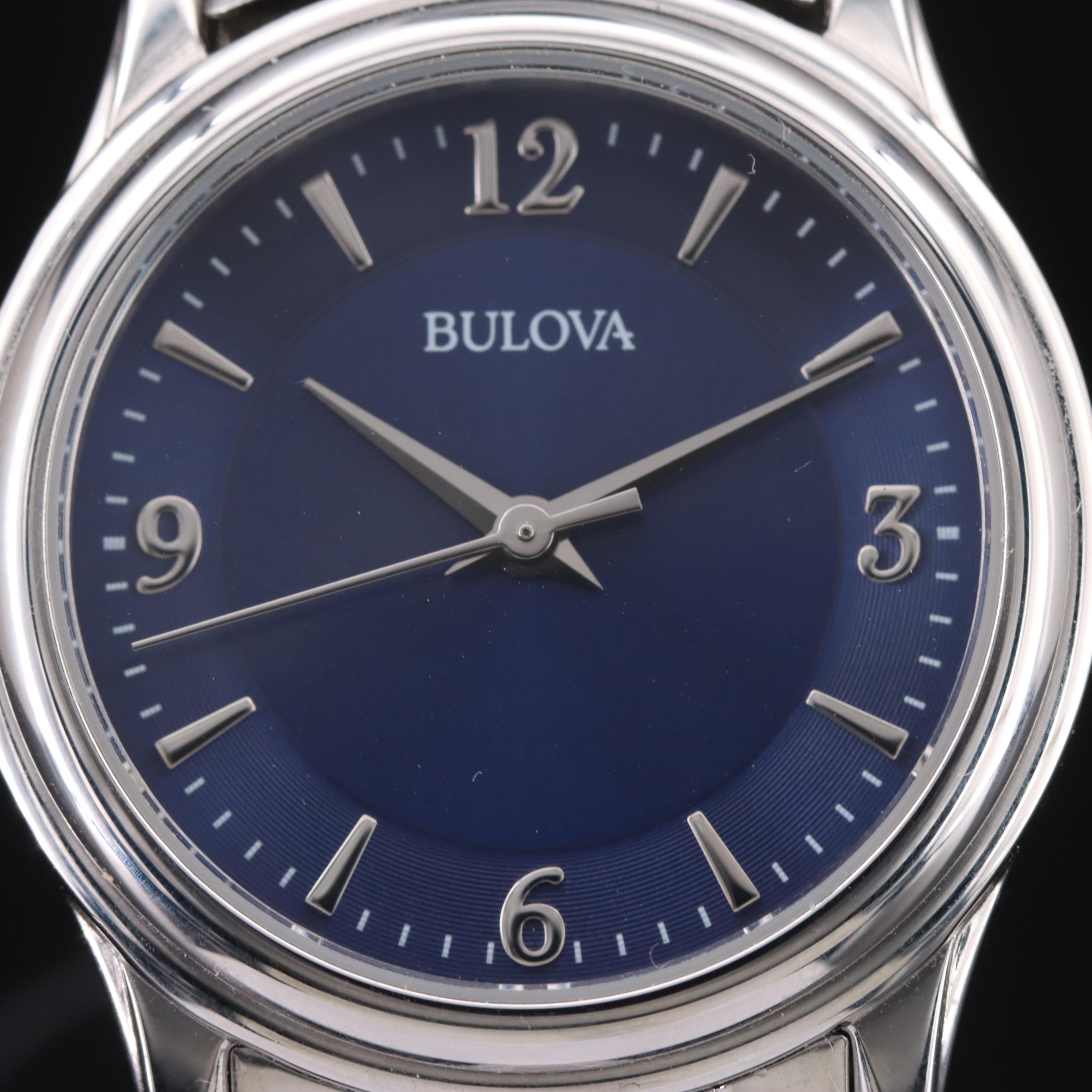 Bulova Cobalt Blue Dial Stainless Steel Quartz Watch