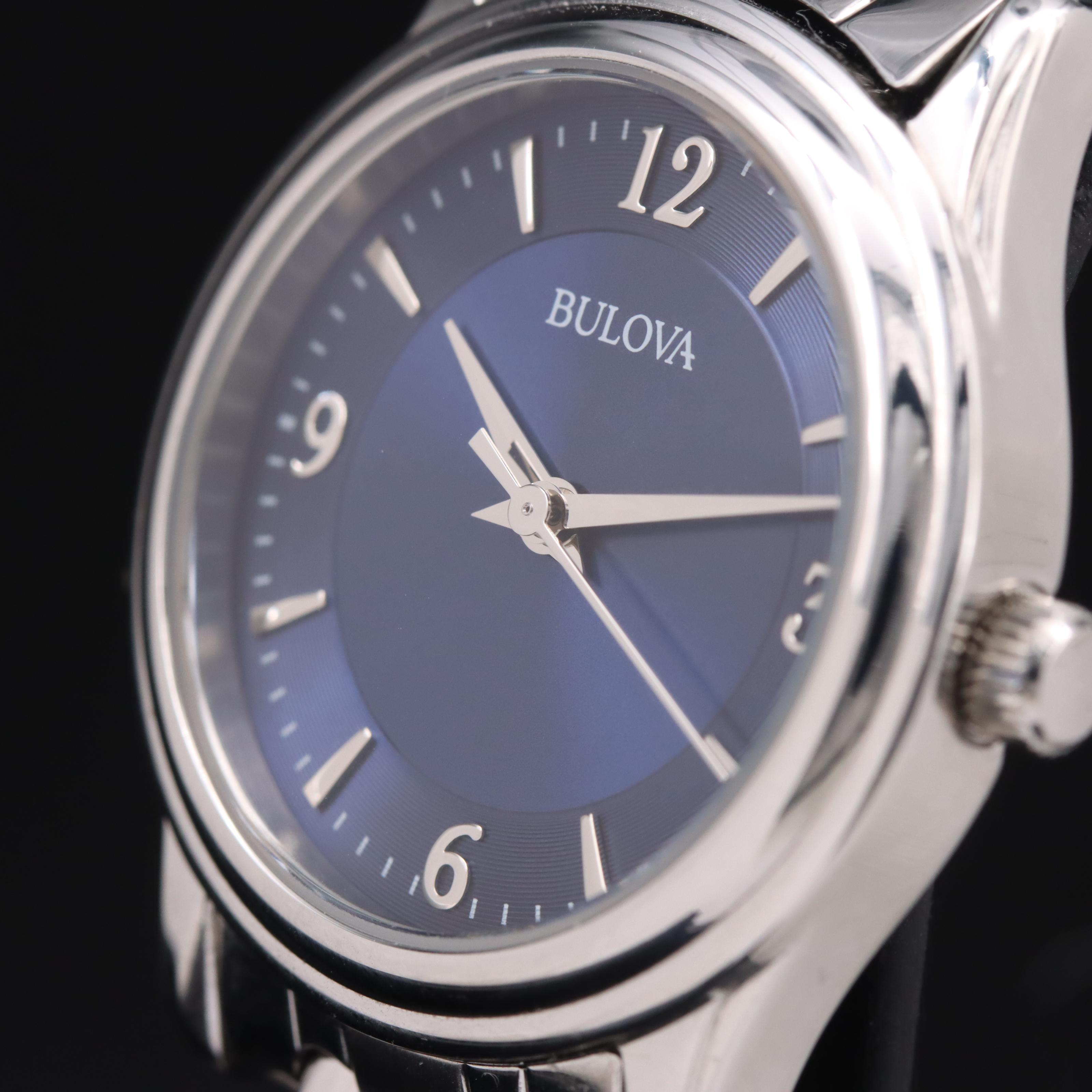Bulova Cobalt Blue Dial Stainless Steel Quartz Watch