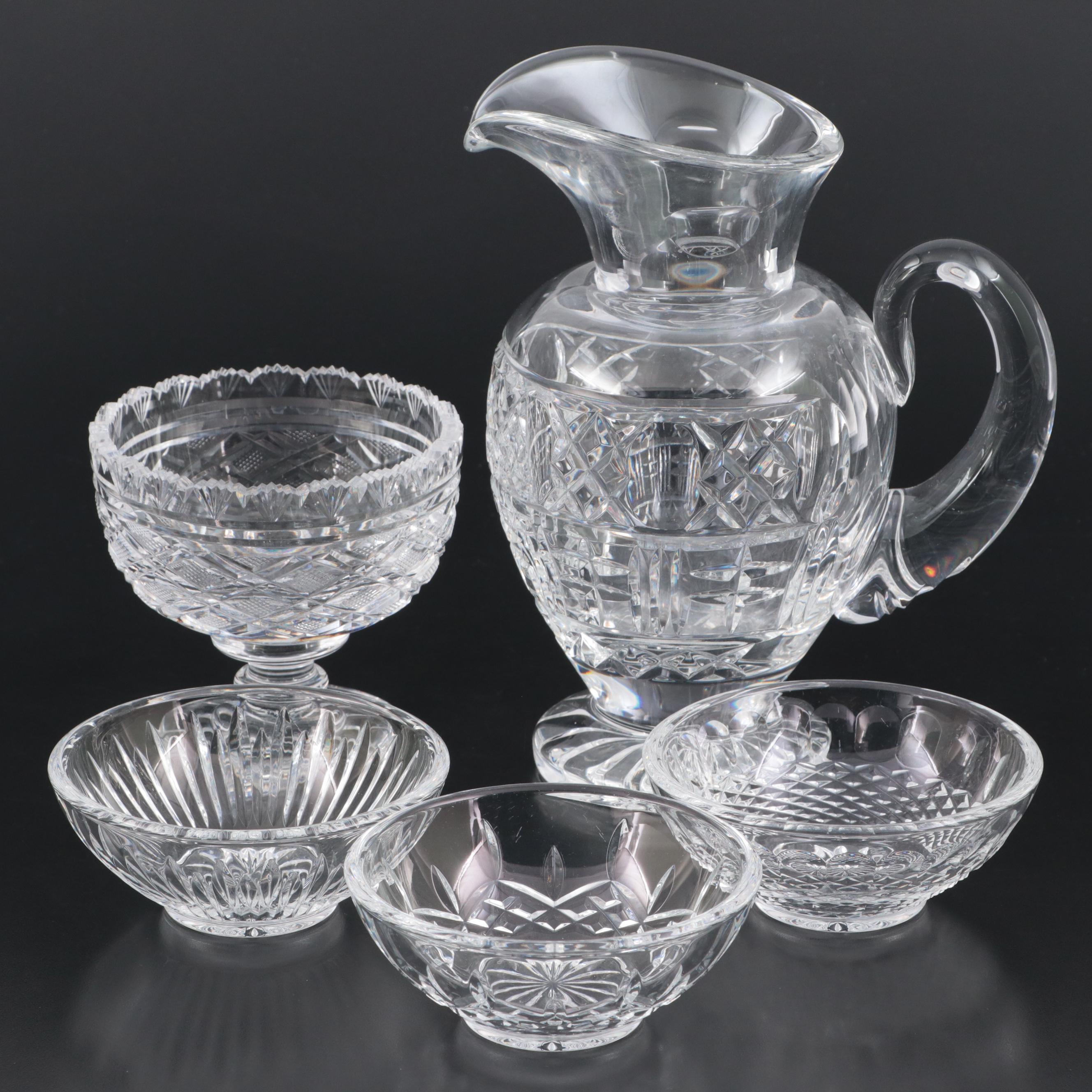 Waterford Crystal Artisan Pitcher, Compote and Small Bowls