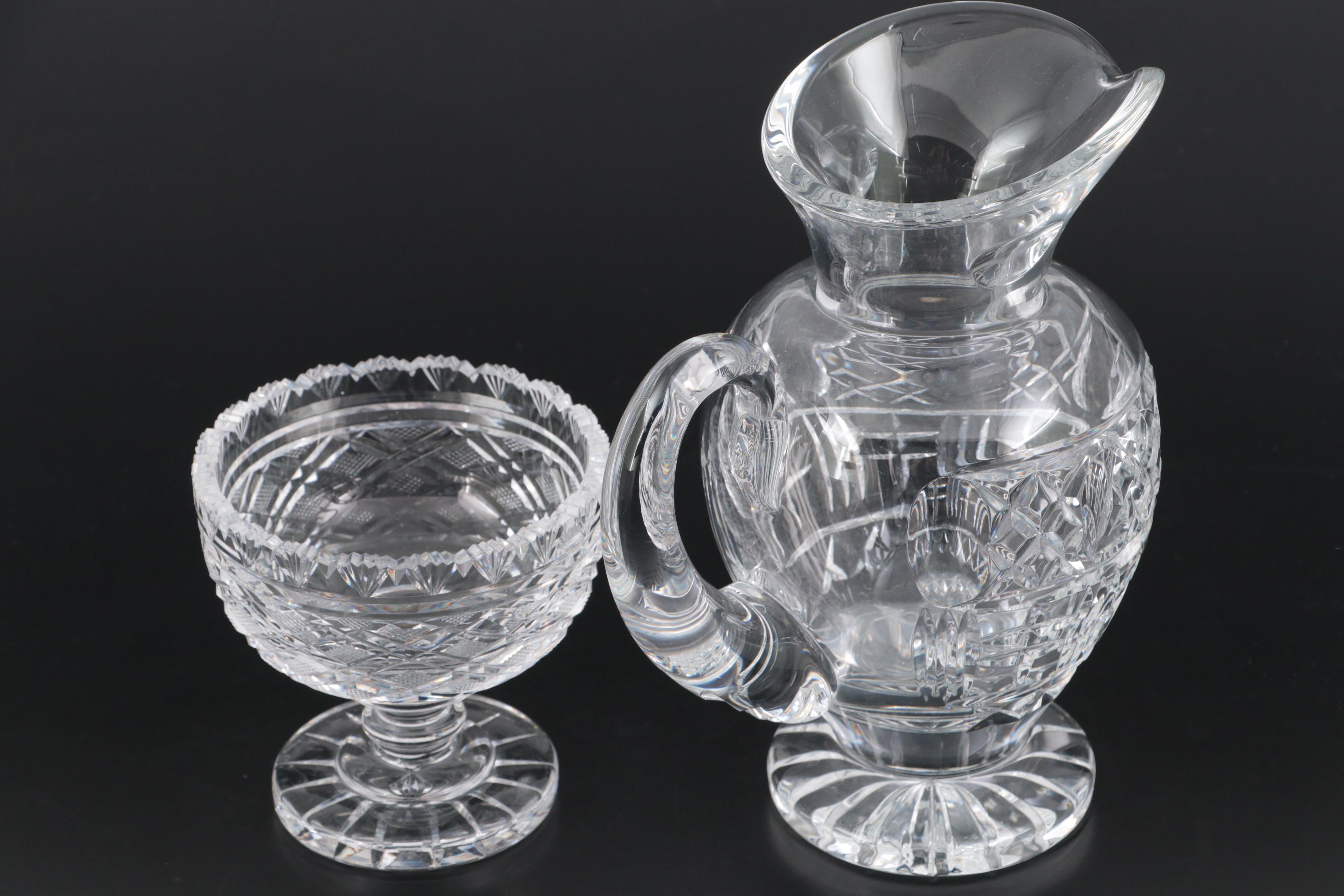 Waterford Crystal Artisan Pitcher, Compote and Small Bowls