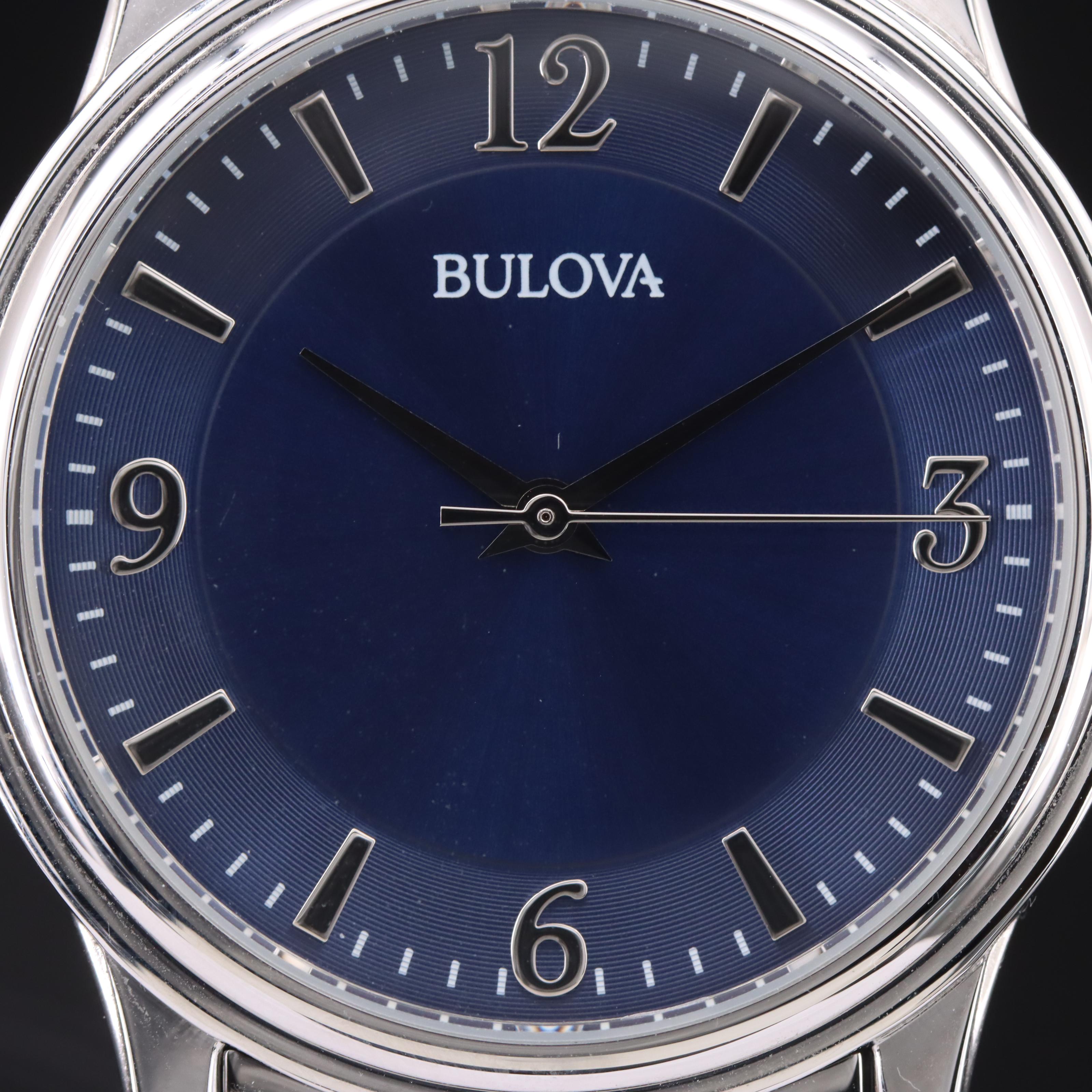Bulova Cobalt Blue Dial Stainless Steel Quartz Watch