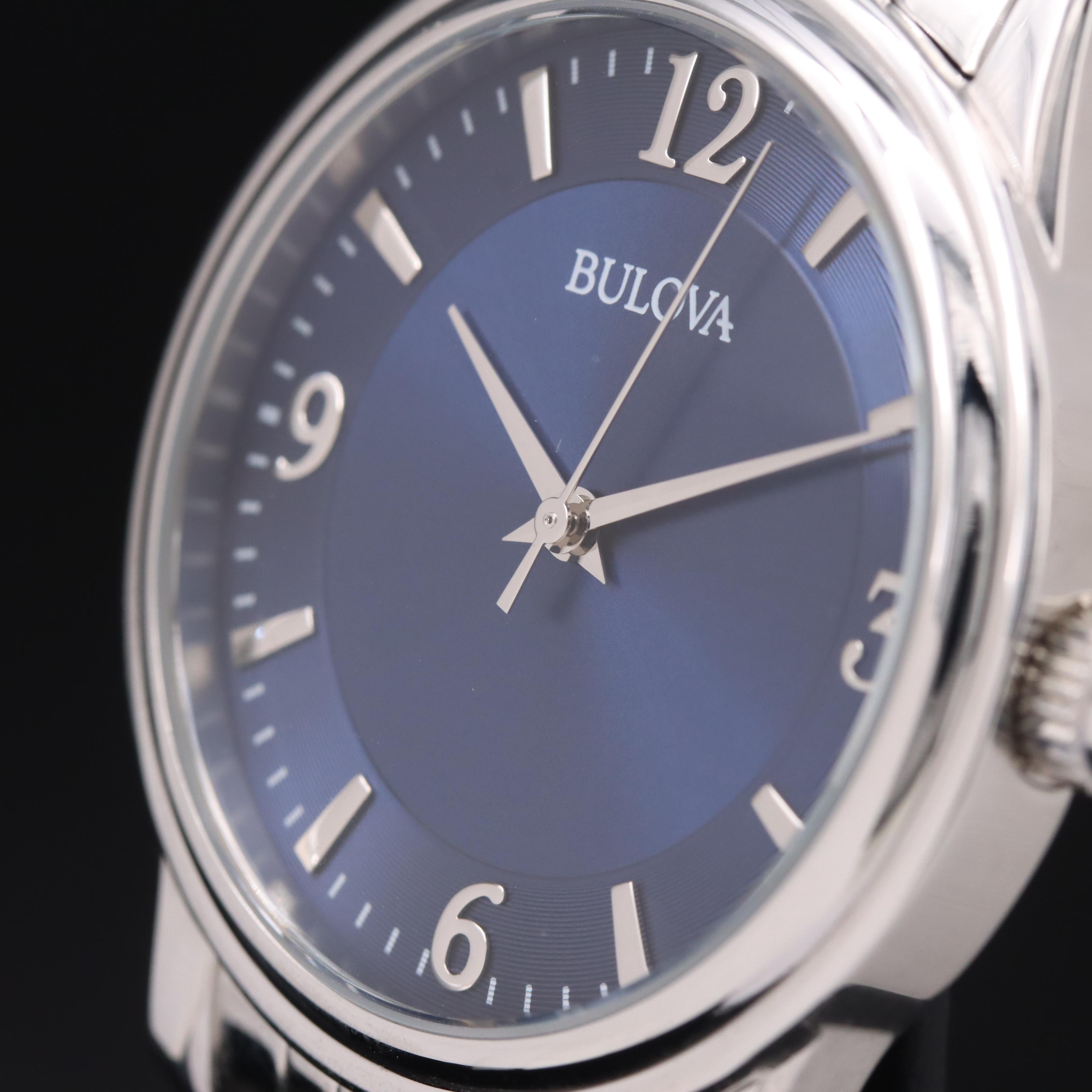 Bulova Cobalt Blue Dial Stainless Steel Quartz Watch