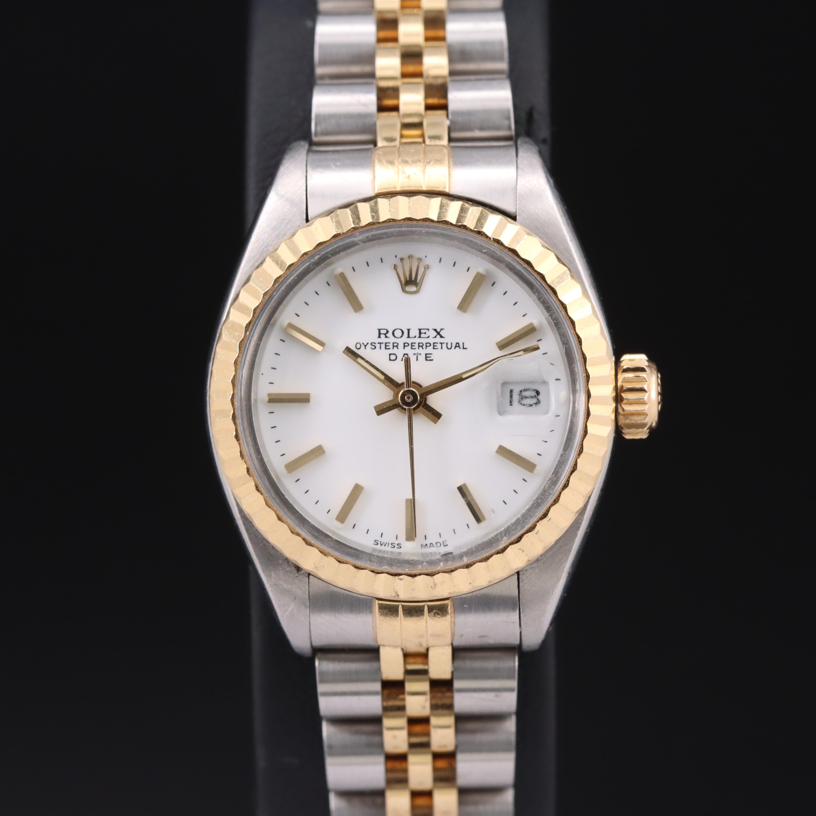 1980 Rolex Oyster Perpetual Date 18K and Stainless Steel Watch