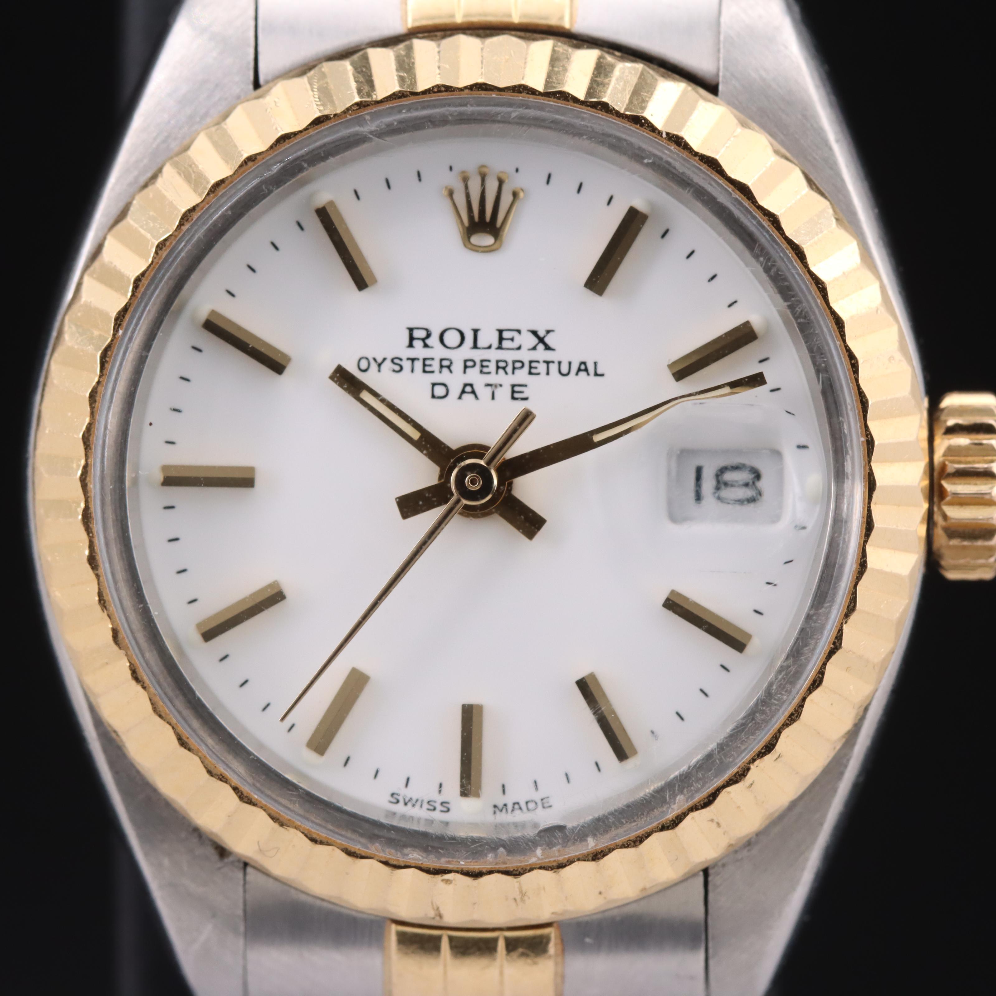 1980 Rolex Oyster Perpetual Date 18K and Stainless Steel Watch