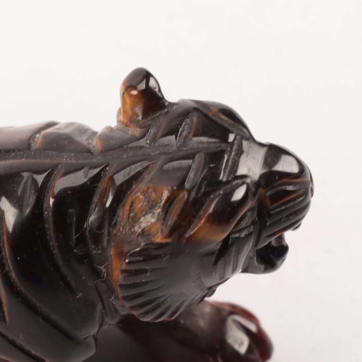 Hand-Carved Tiger's Eye Stone Cat, Dogs, Owl, Elephant and More Animal Figures