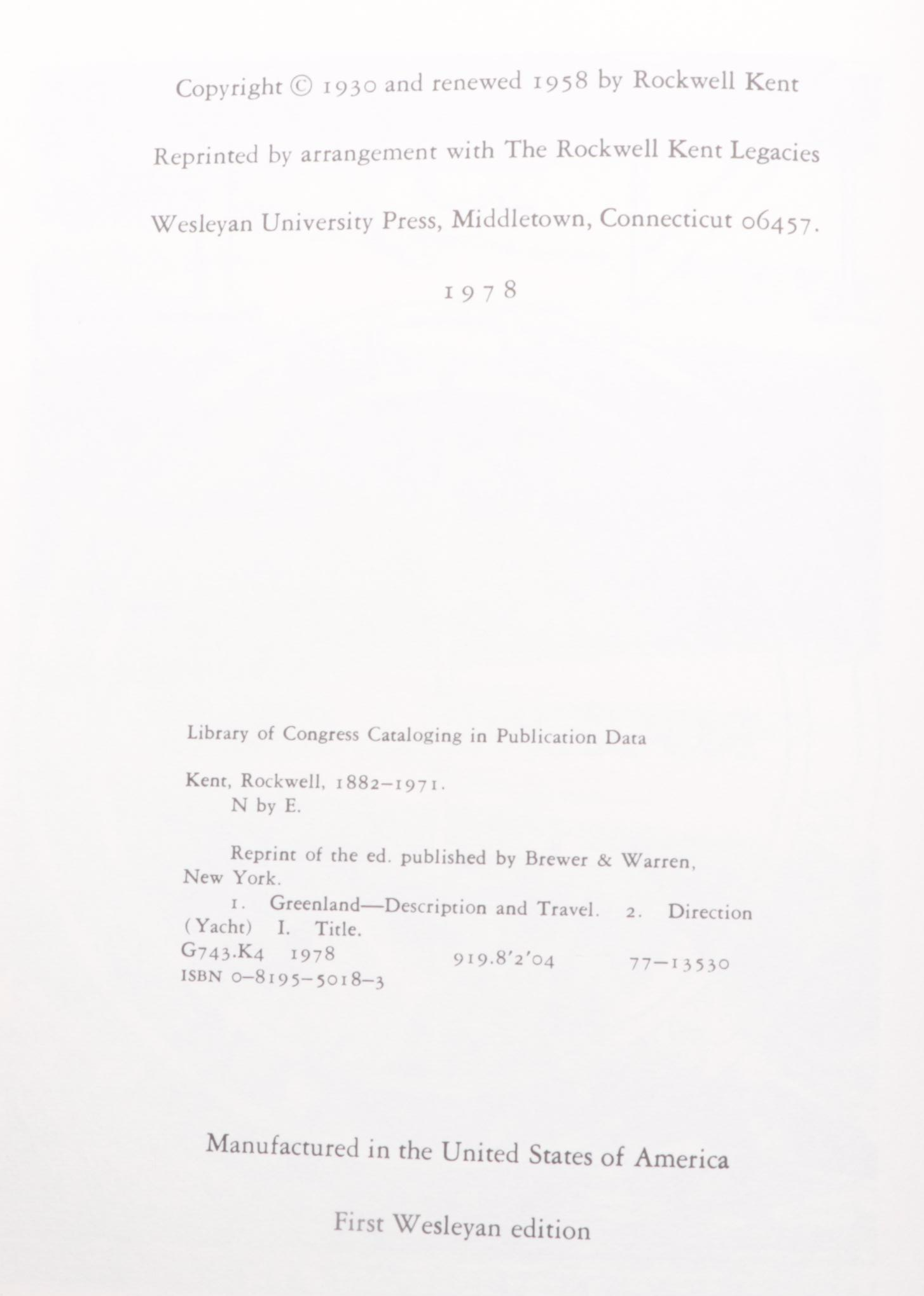 First Wesleyan Edition "N by E" by Rockwell Kent with "Canterbury Tales"