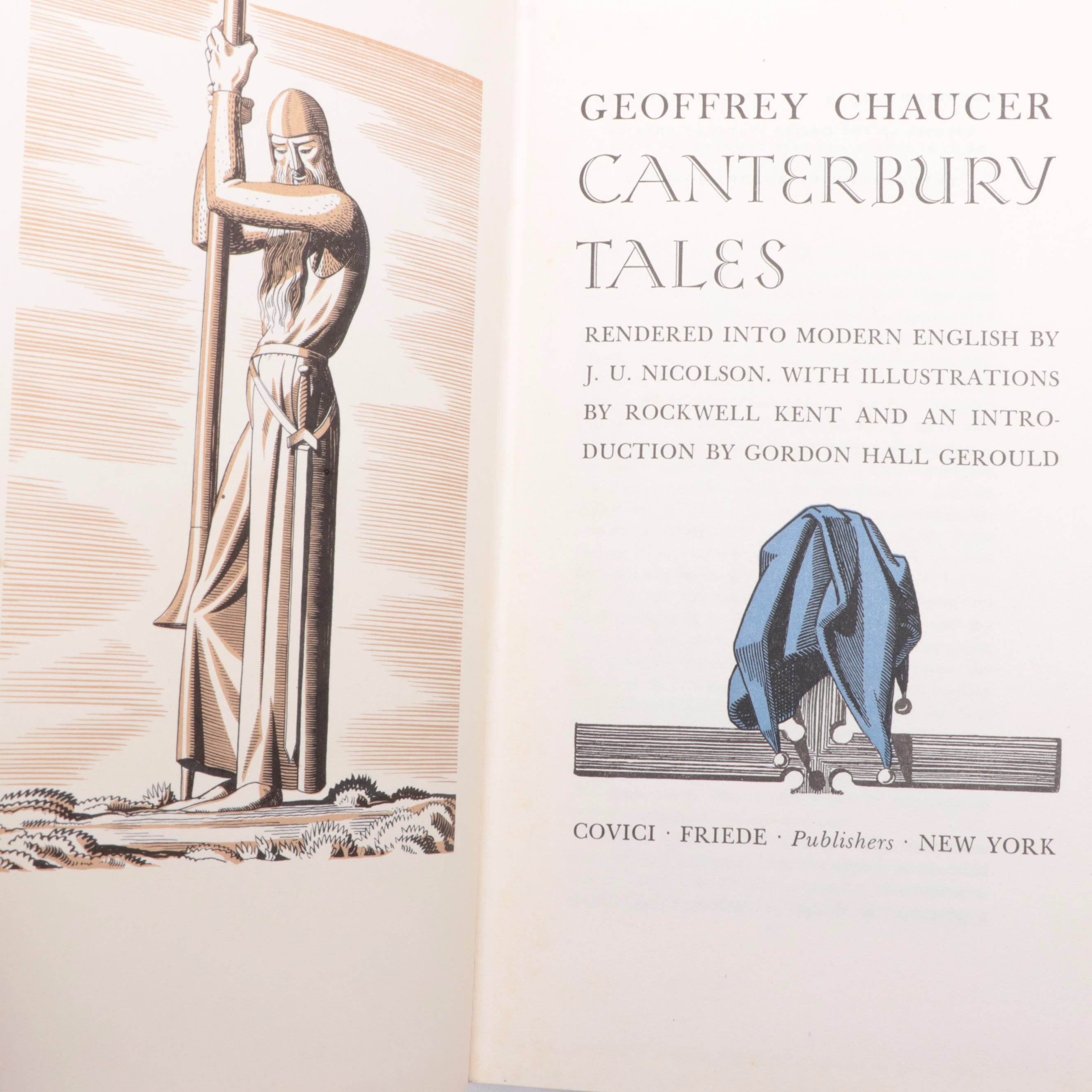 First Wesleyan Edition "N by E" by Rockwell Kent with "Canterbury Tales"