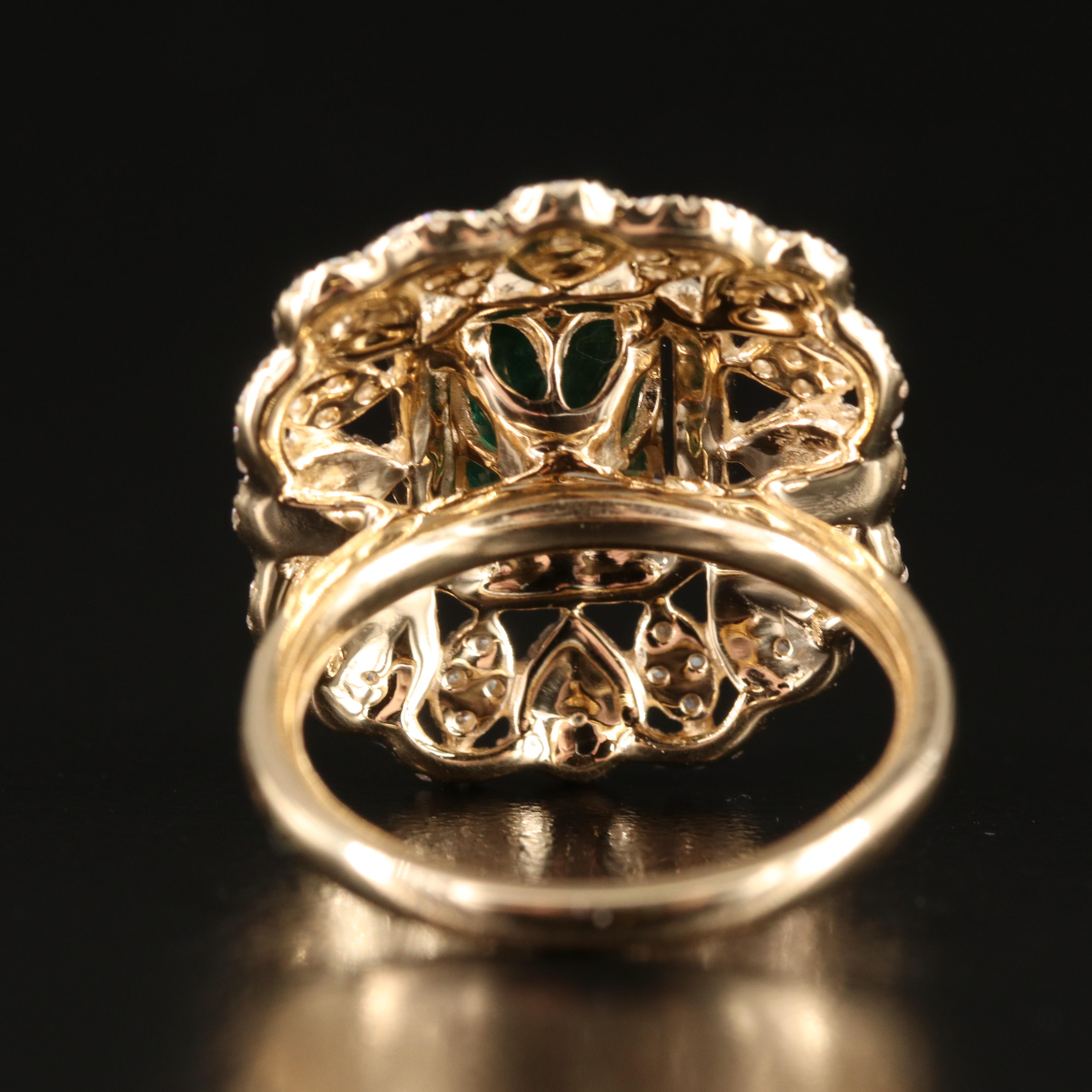 14K 2.45 CT Emerald and 1.22 CTW Diamond Ring
