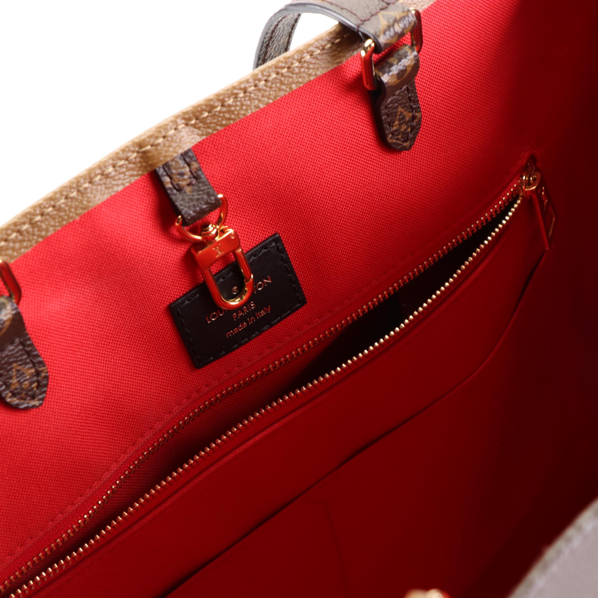 Louis Vuitton Onthego GM Tote Bag in Monogram Giant Reverse Canvas