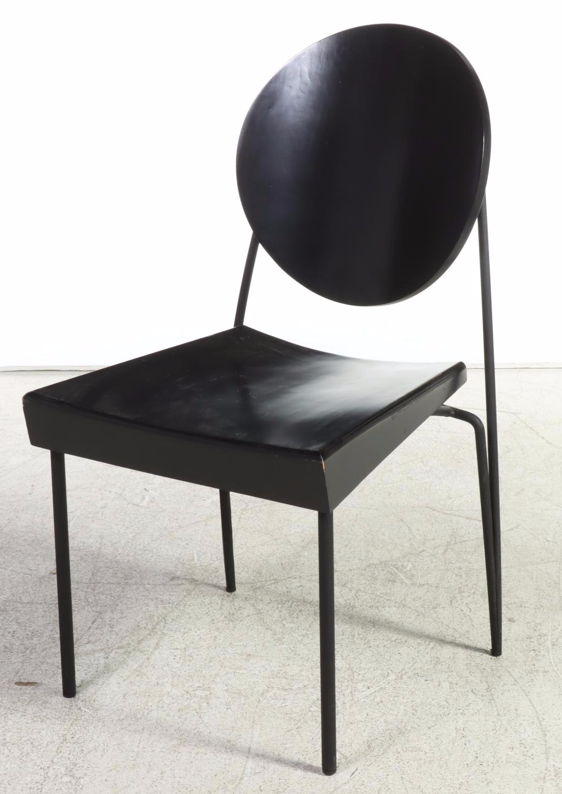 Four Dakota Jackson "`Vik-Ter" Wood and Metal Dining Chairs