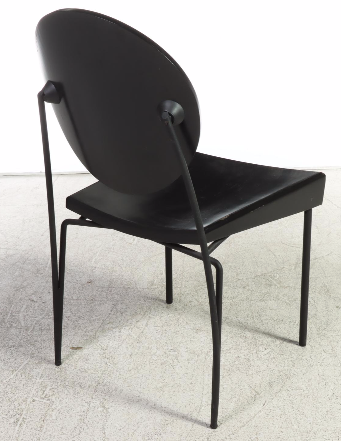 Four Dakota Jackson "`Vik-Ter" Wood and Metal Dining Chairs