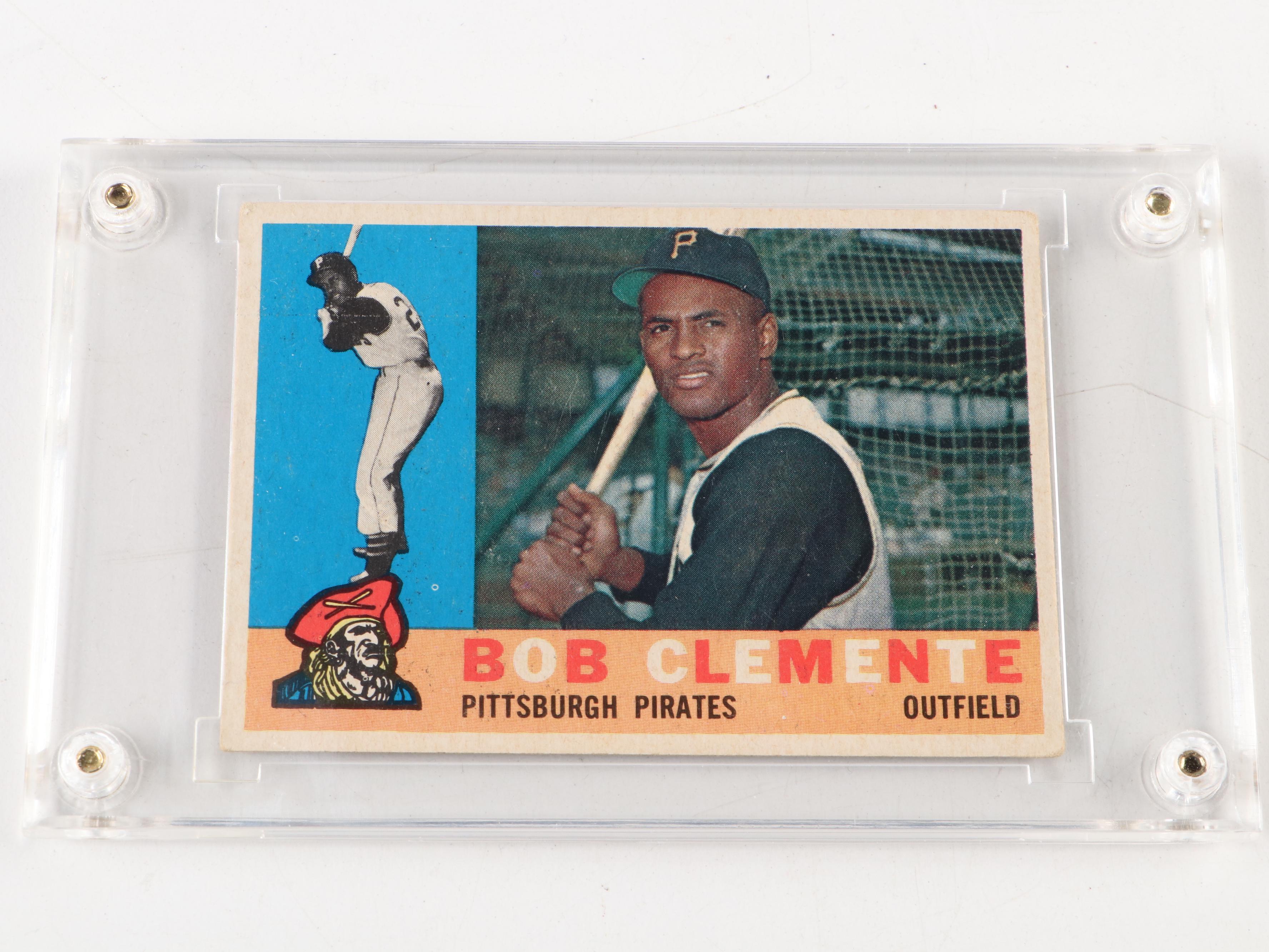 1960 Topps Roberto Clemente Baseball Card with MLB Stamps and More