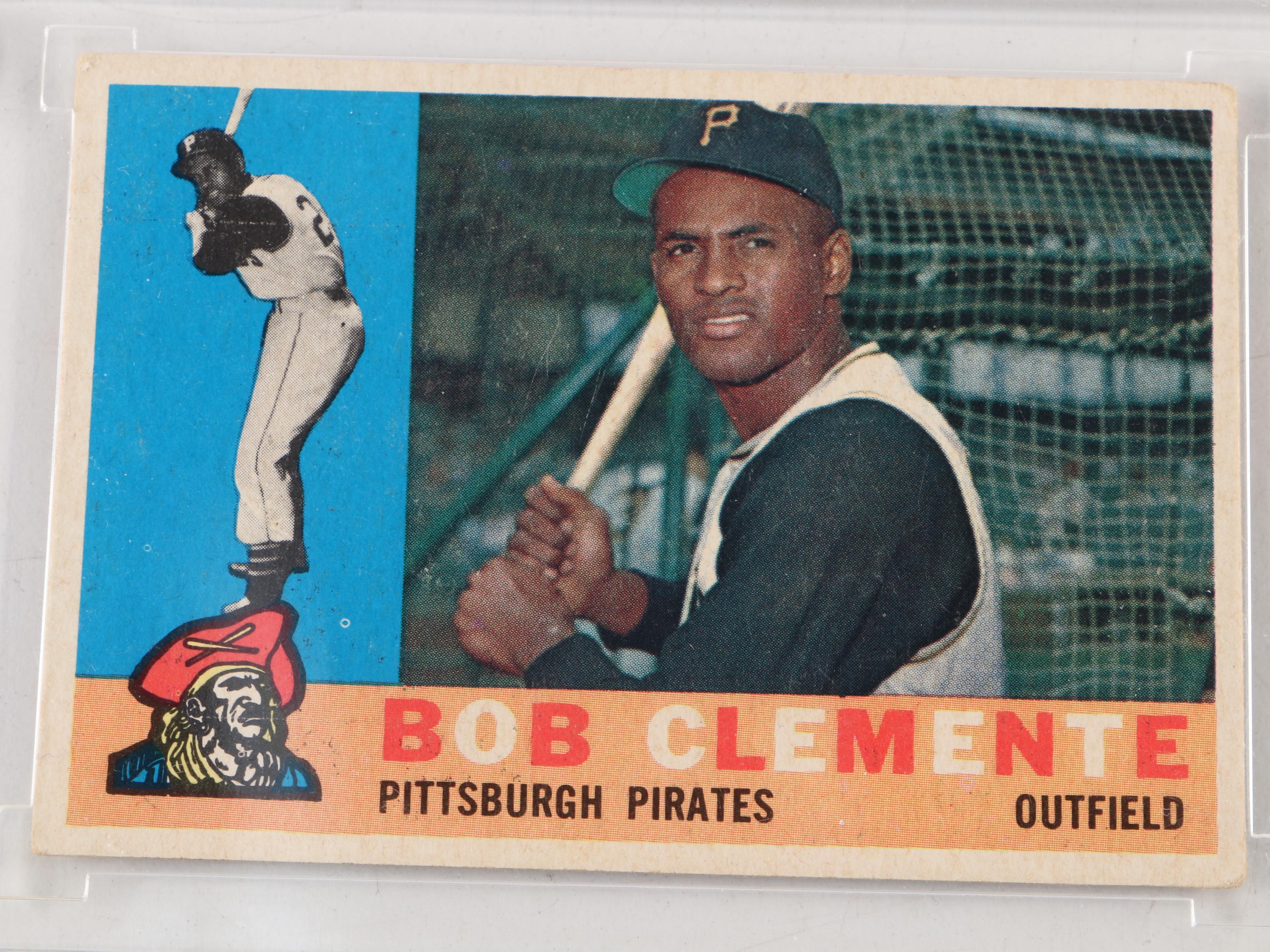 1960 Topps Roberto Clemente Baseball Card with MLB Stamps and More