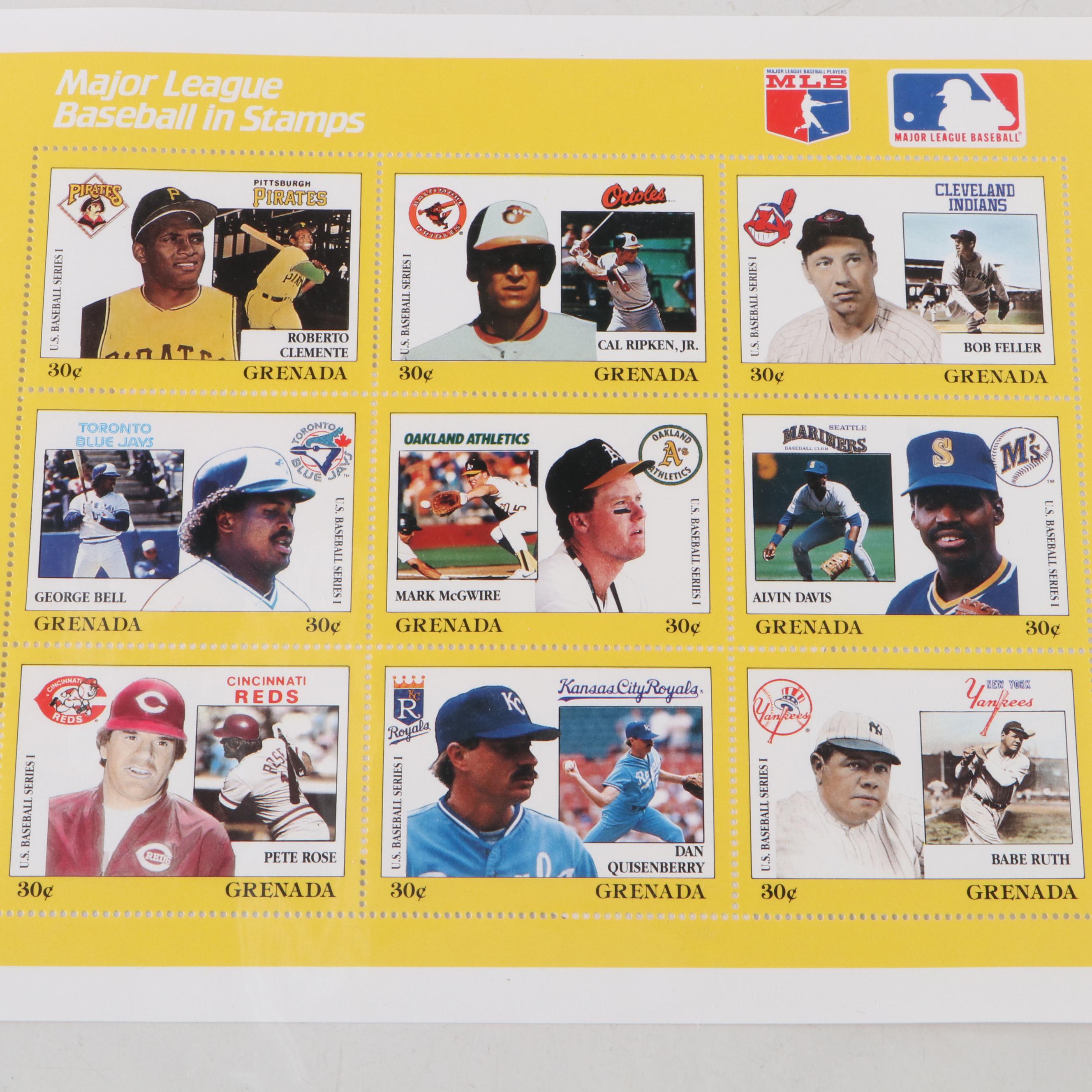 1960 Topps Roberto Clemente Baseball Card with MLB Stamps and More