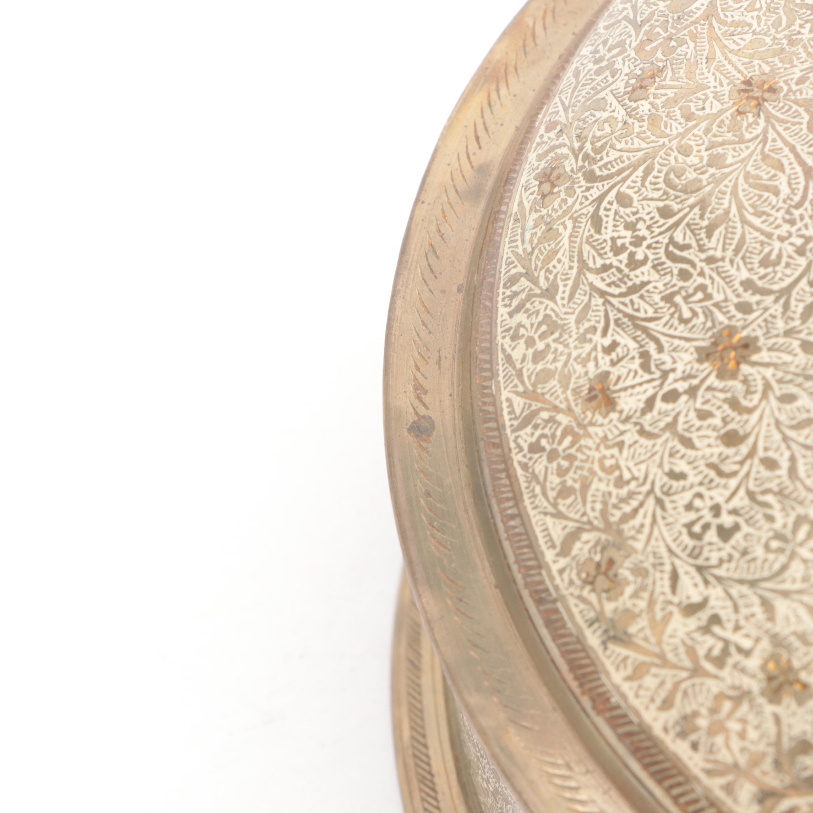 Indian Enameled and Carved Brass Boxes, Mid to Late 20th Century