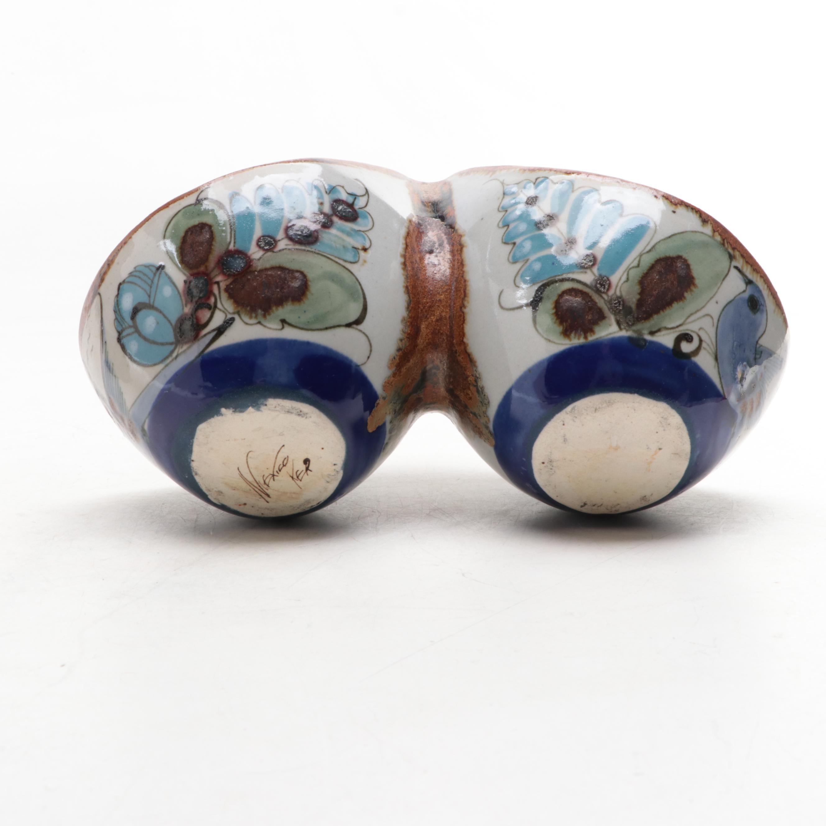 Mexican Art Pottery Earthenware Bowls and Vase