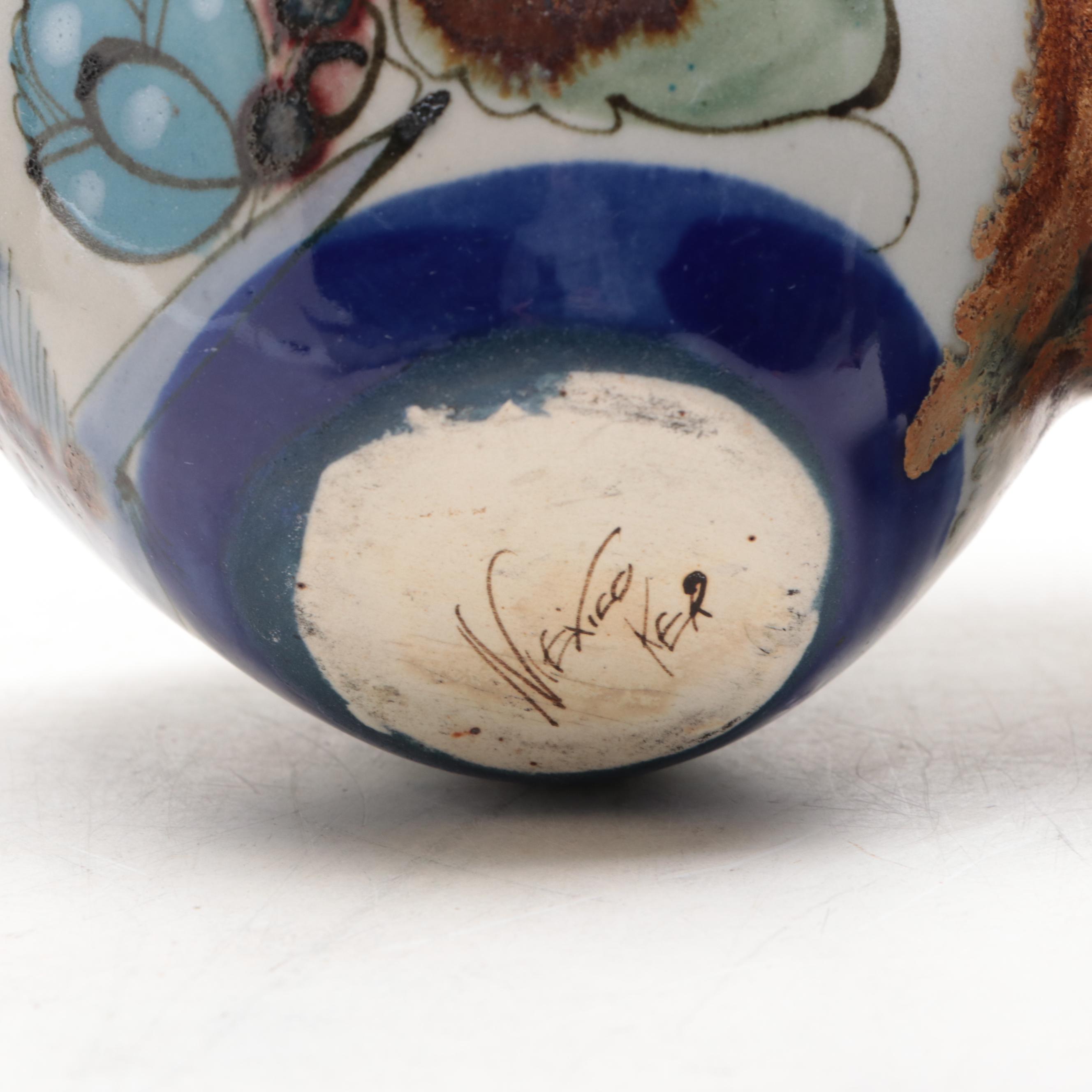 Mexican Art Pottery Earthenware Bowls and Vase