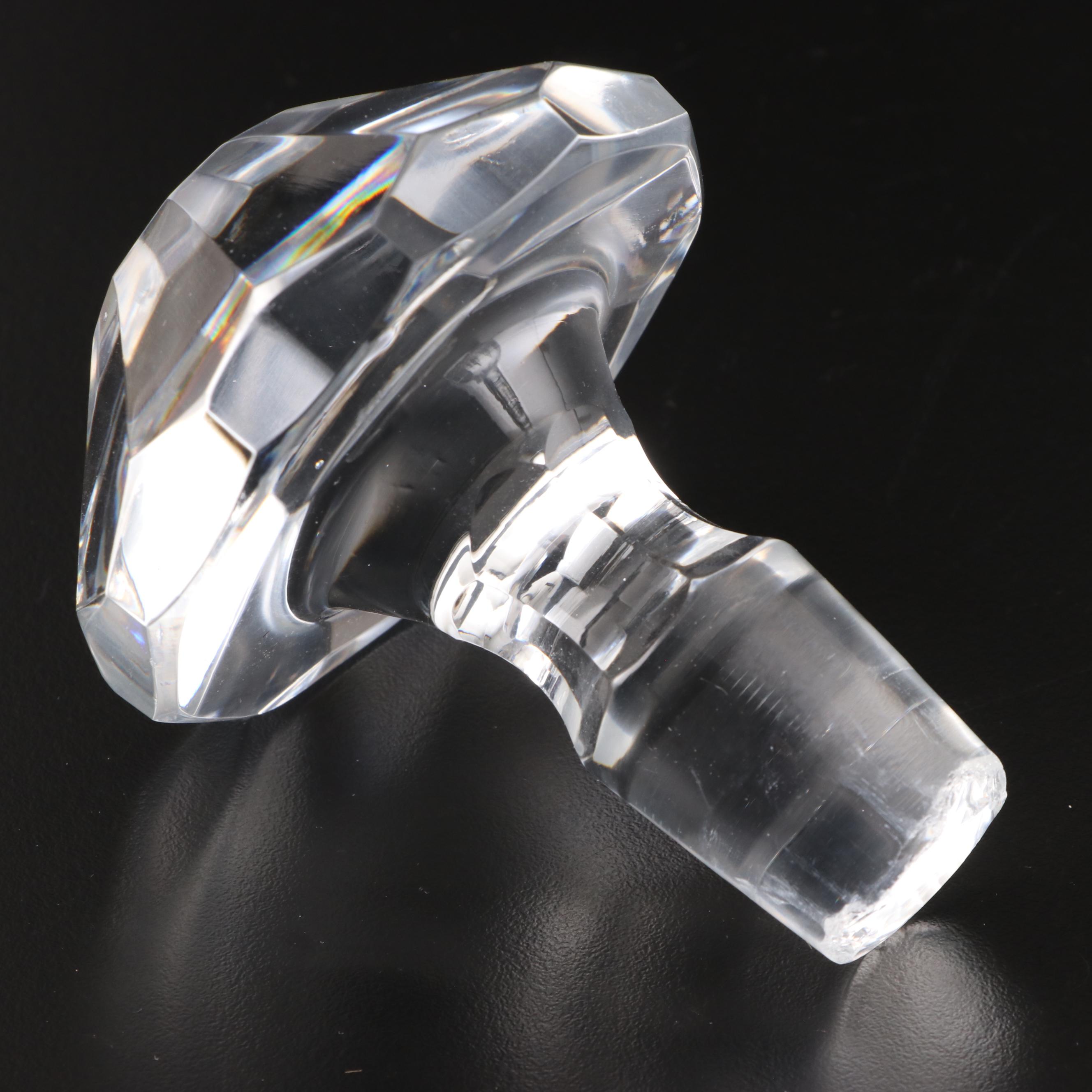 Three Ring Cut Glass Decanter with Collins and Old Fashioned Glasses