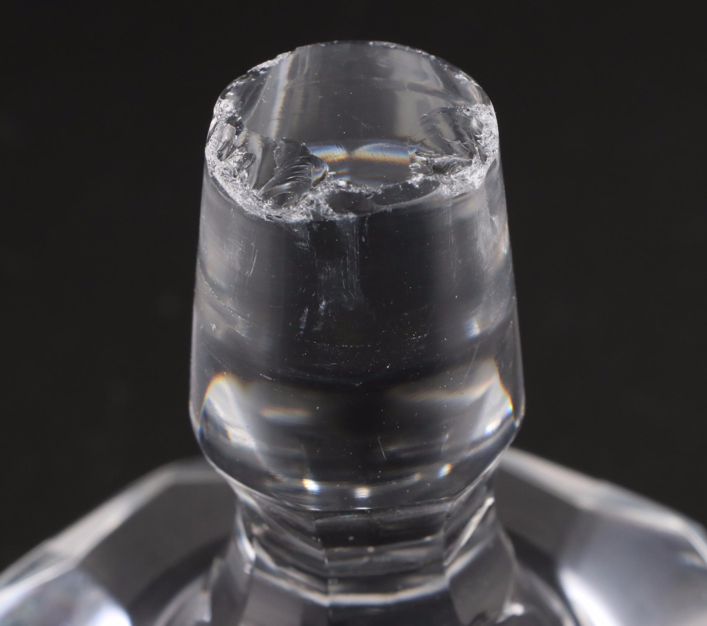 Three Ring Cut Glass Decanter with Collins and Old Fashioned Glasses