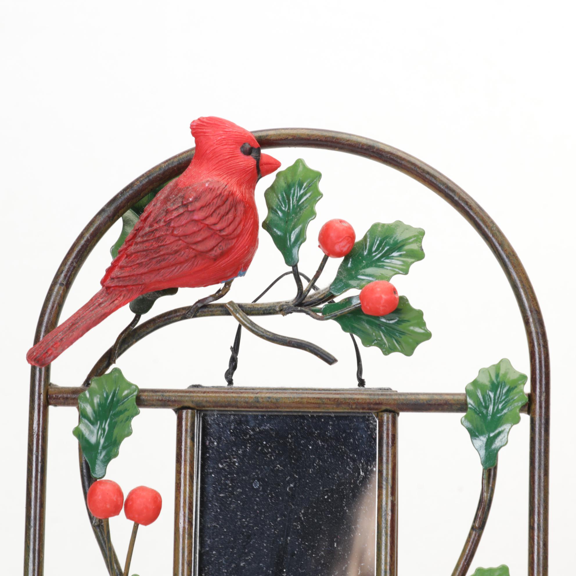 Red Cardinal Watercolor with Bird Themed Table Top Décor Collection