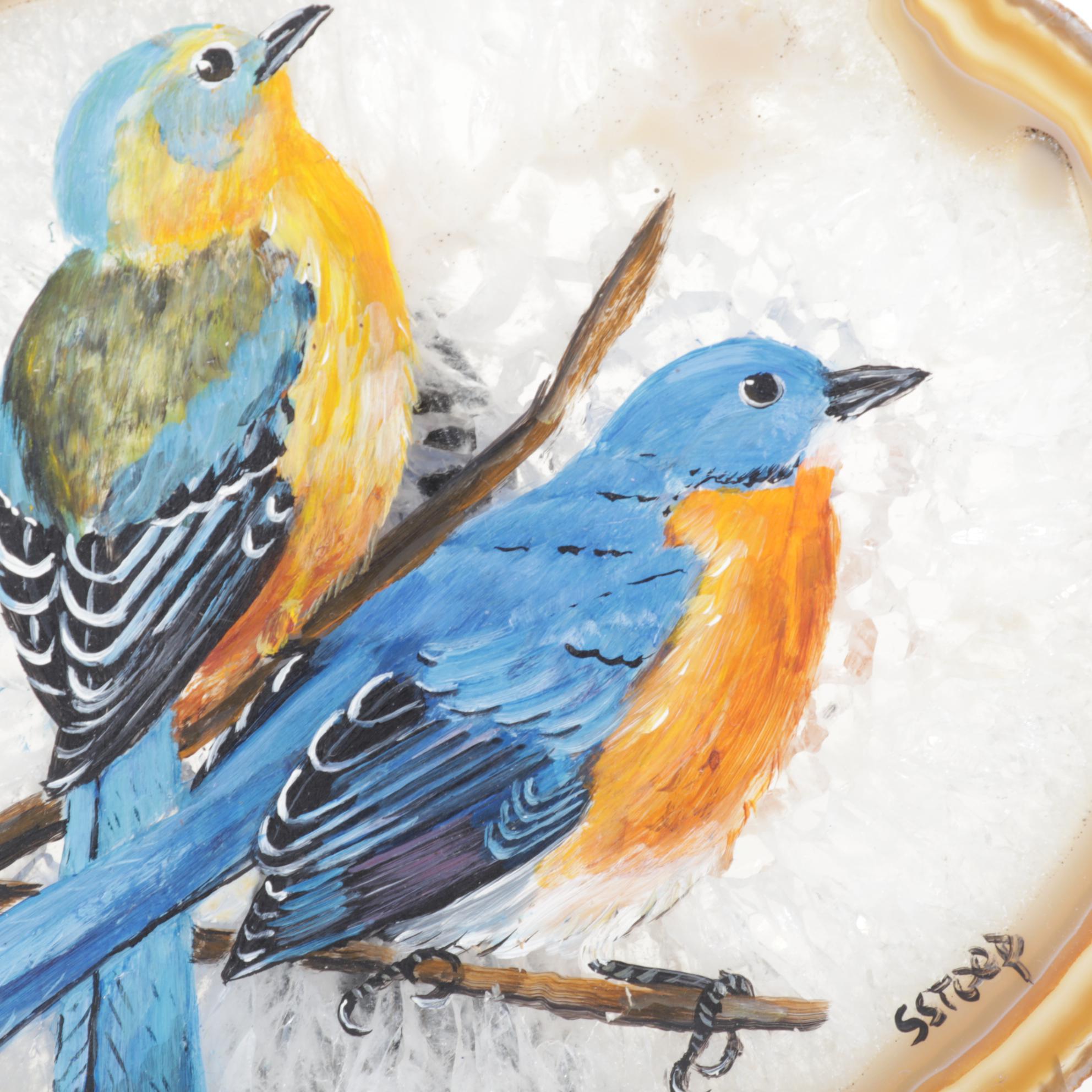 Red Cardinal Watercolor with Bird Themed Table Top Décor Collection