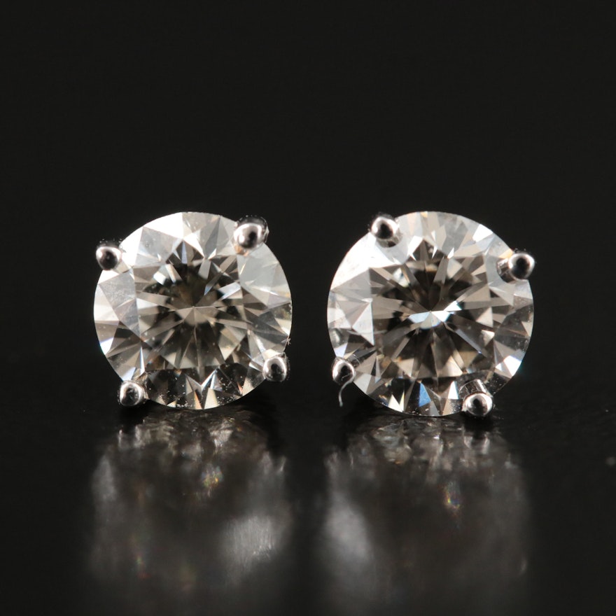 14K 1.02 CTW Lab Grown Diamond Stud Earrings
