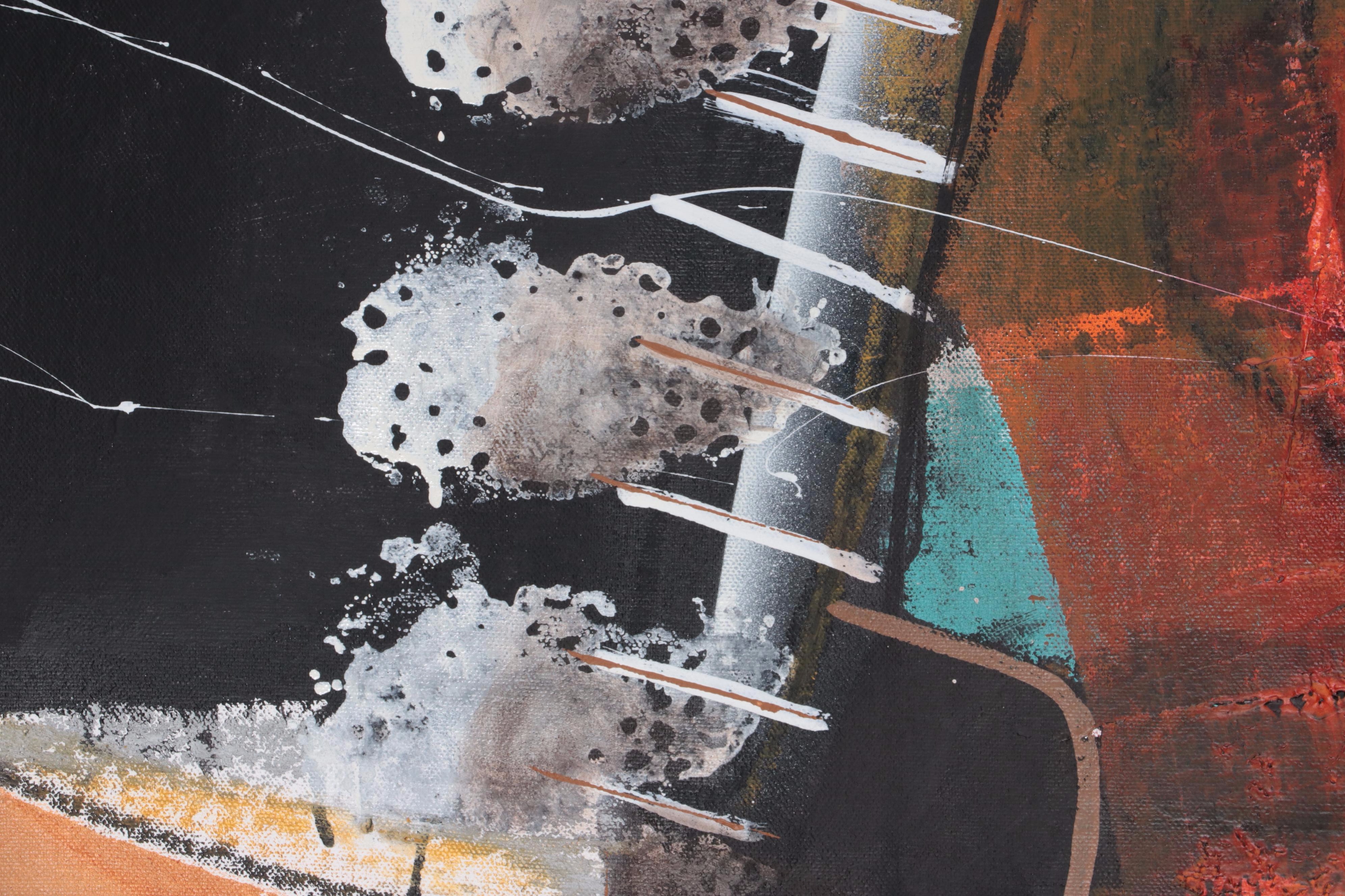 Michel Blázque Mixed Media Painting "Abstract Landscape 'La Rivera'," 2023