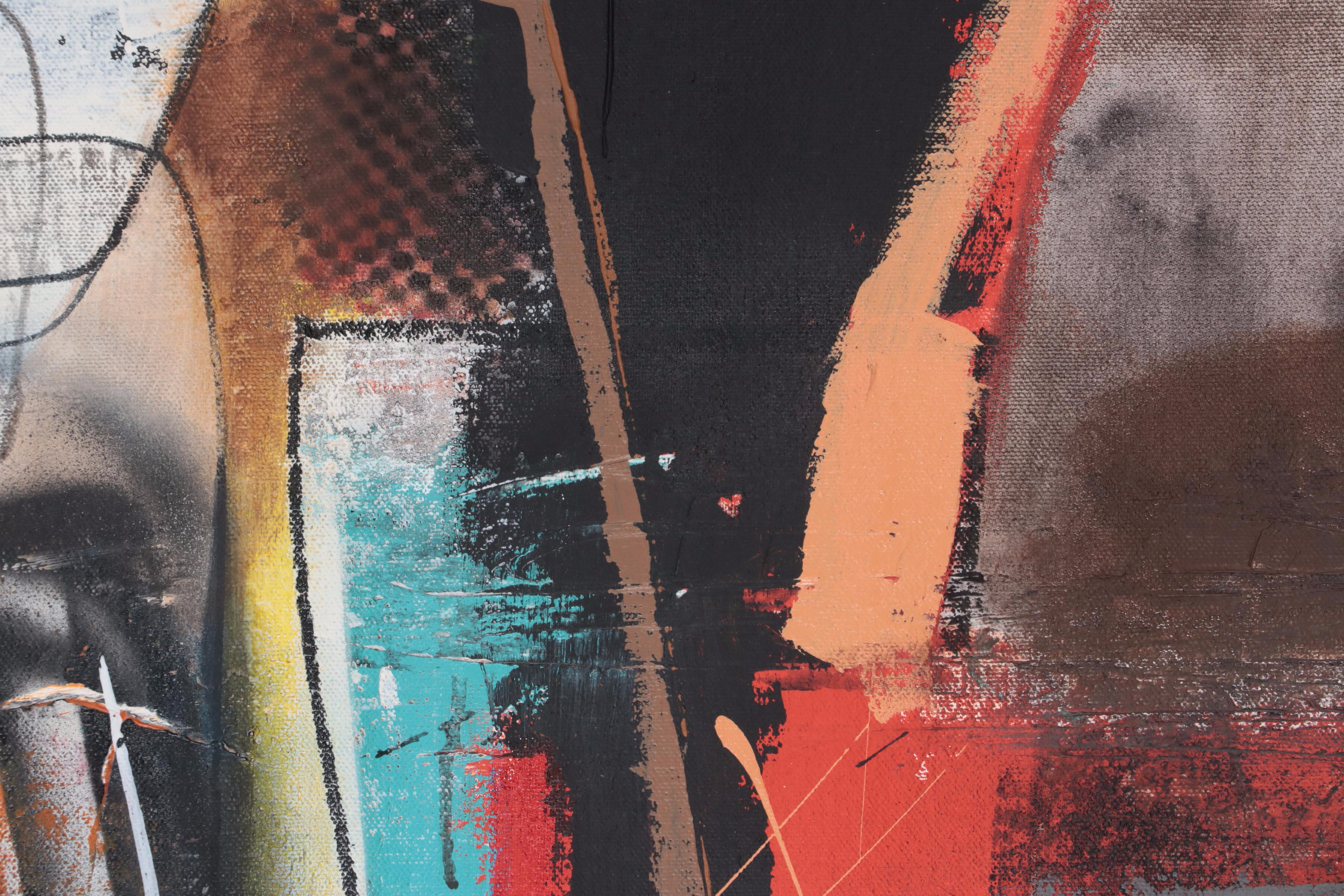 Michel Blázque Mixed Media Painting "Abstract Landscape 'La Rivera'," 2023