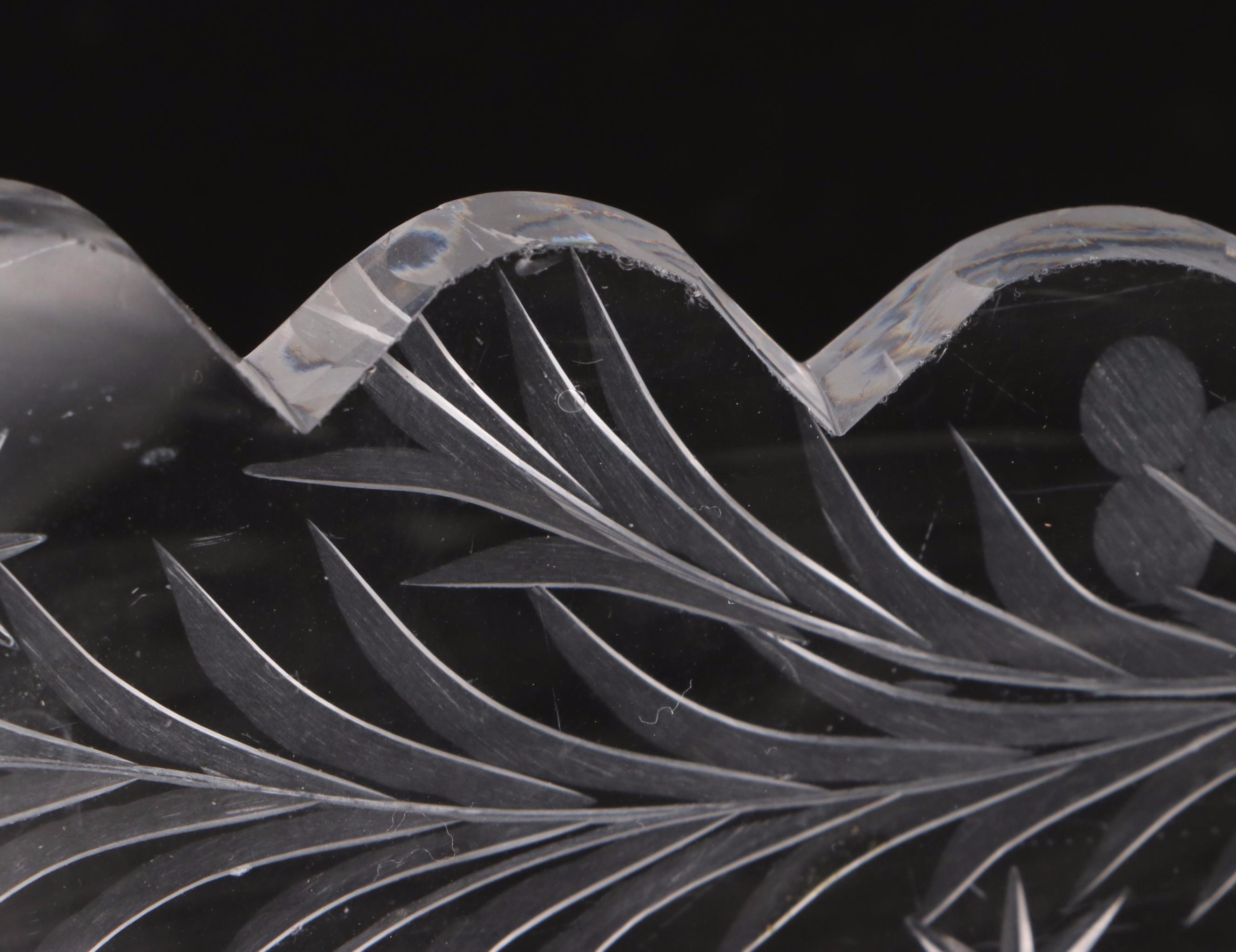 Crystal Glass Tableware Including Vase, Pedestal Bowl, Oblong Dish, Candy Dish