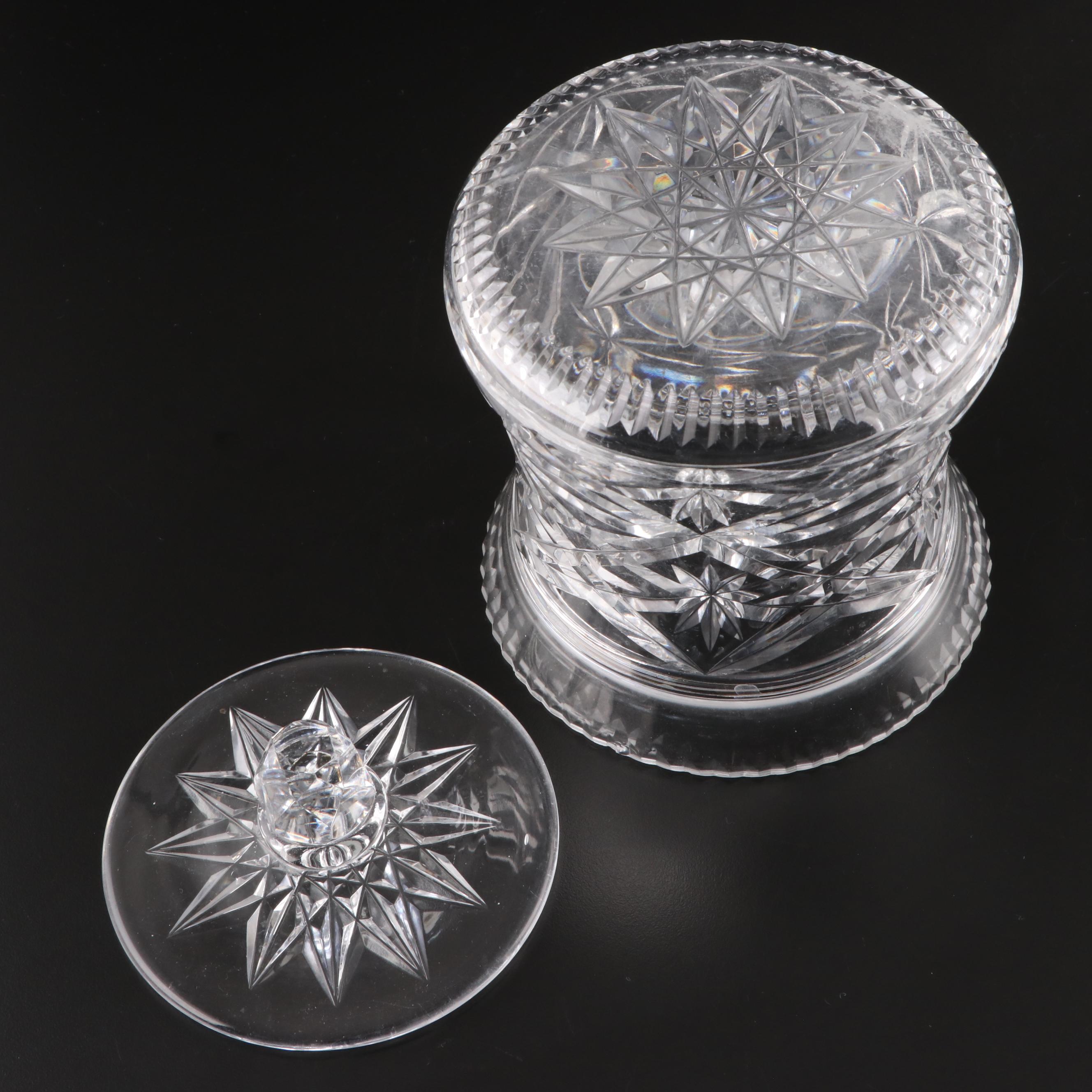 Crystal Glass Tableware Including Vase, Pedestal Bowl, Oblong Dish, Candy Dish