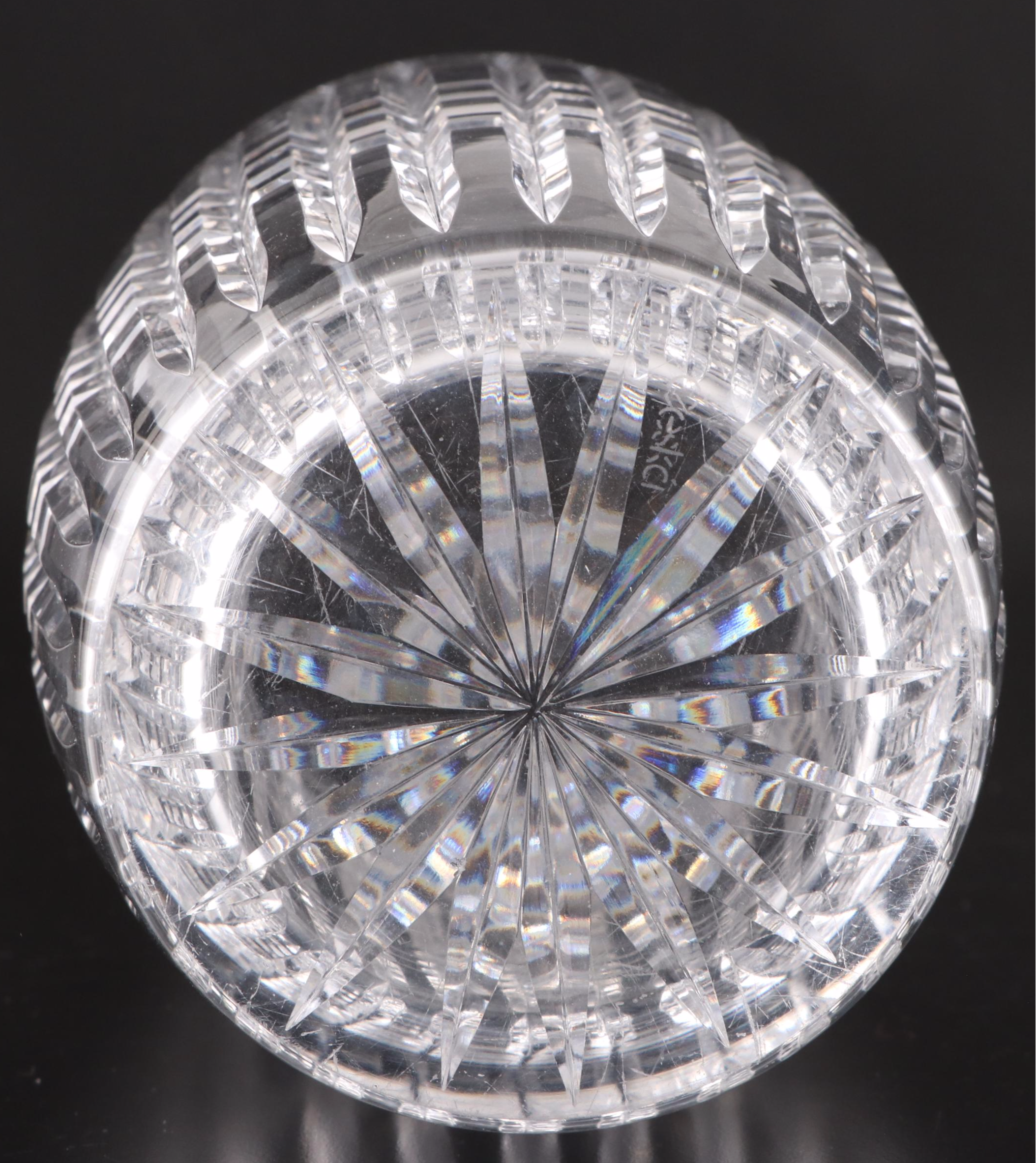 Crystal Glass Tableware Including Vase, Pedestal Bowl, Oblong Dish, Candy Dish