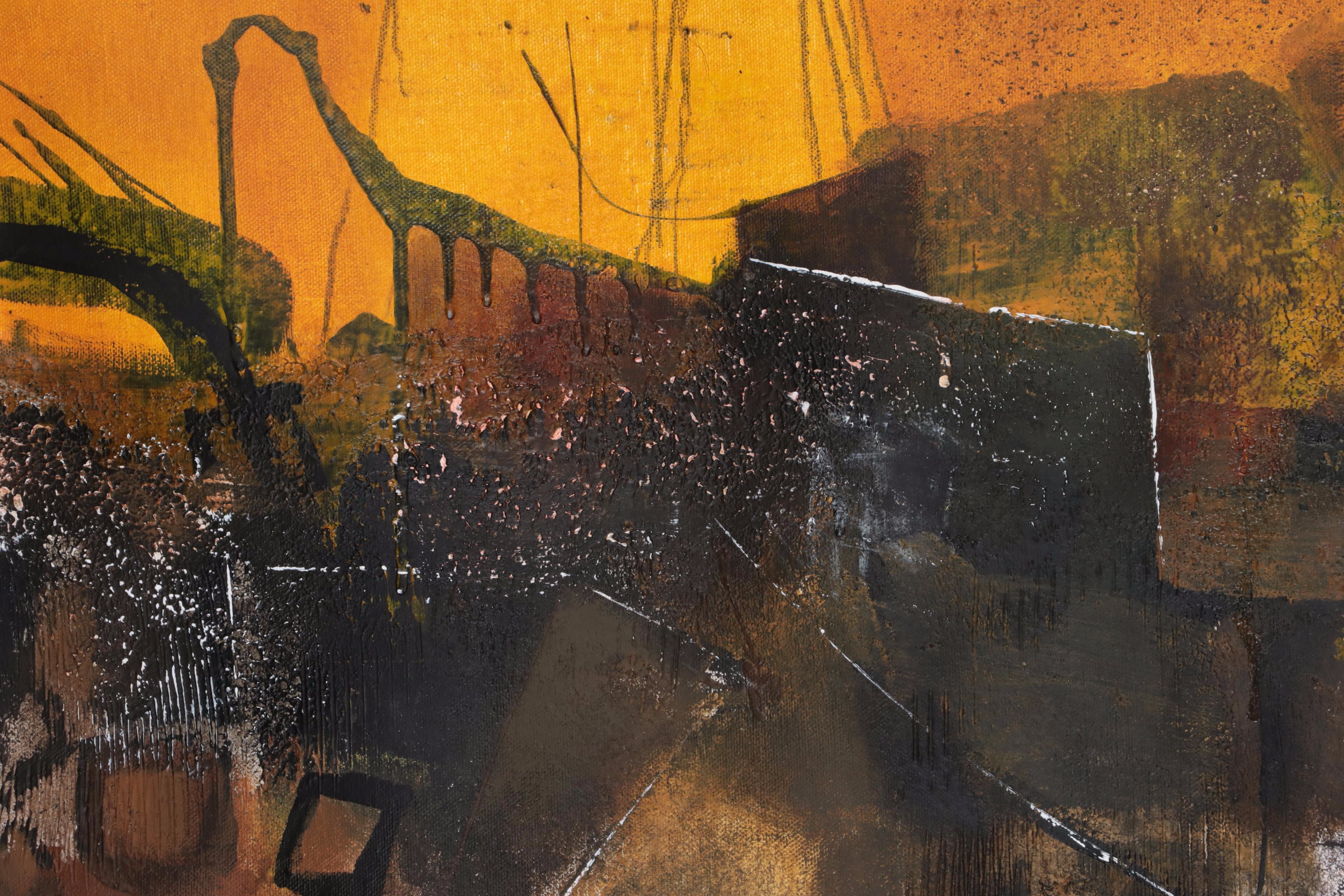 Michel Blázquez Mixed Media Painting "The Swallow and the Deer," 2023