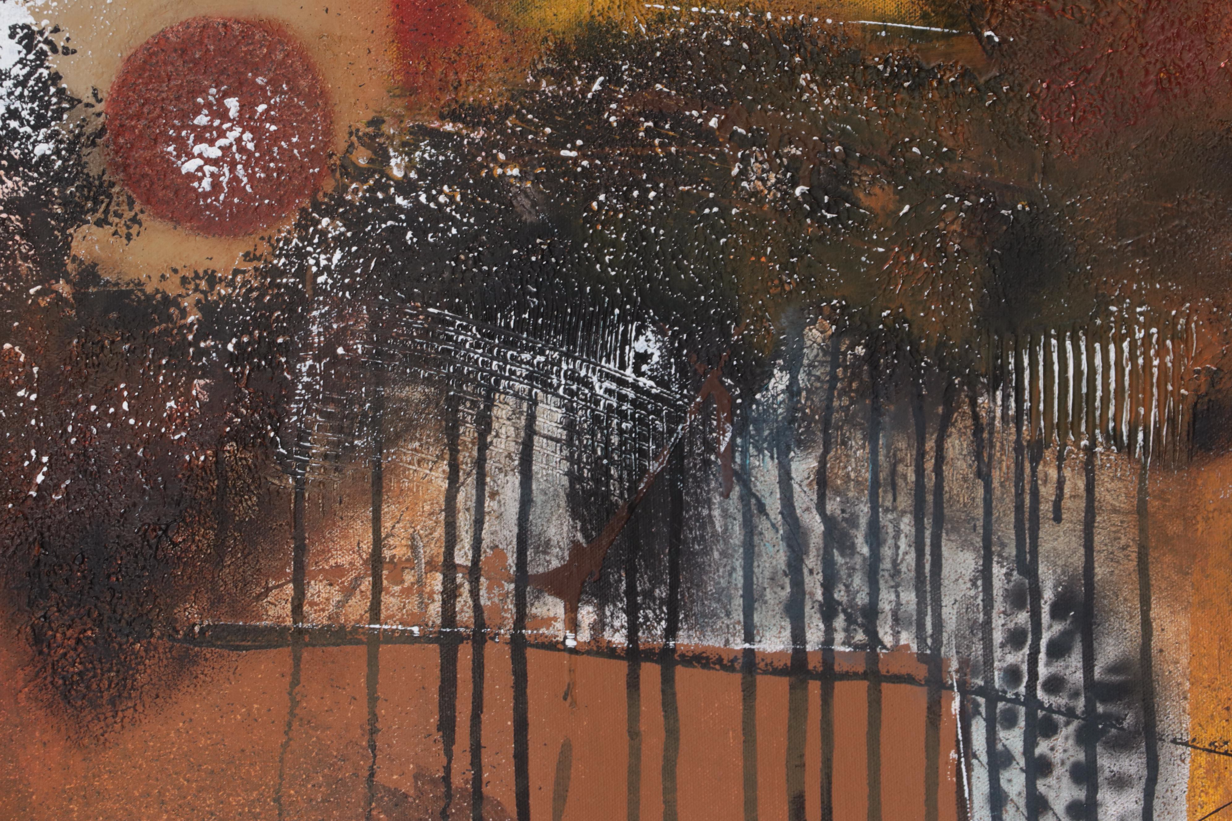 Michel Blázquez Mixed Media Painting "The Swallow and the Deer," 2023