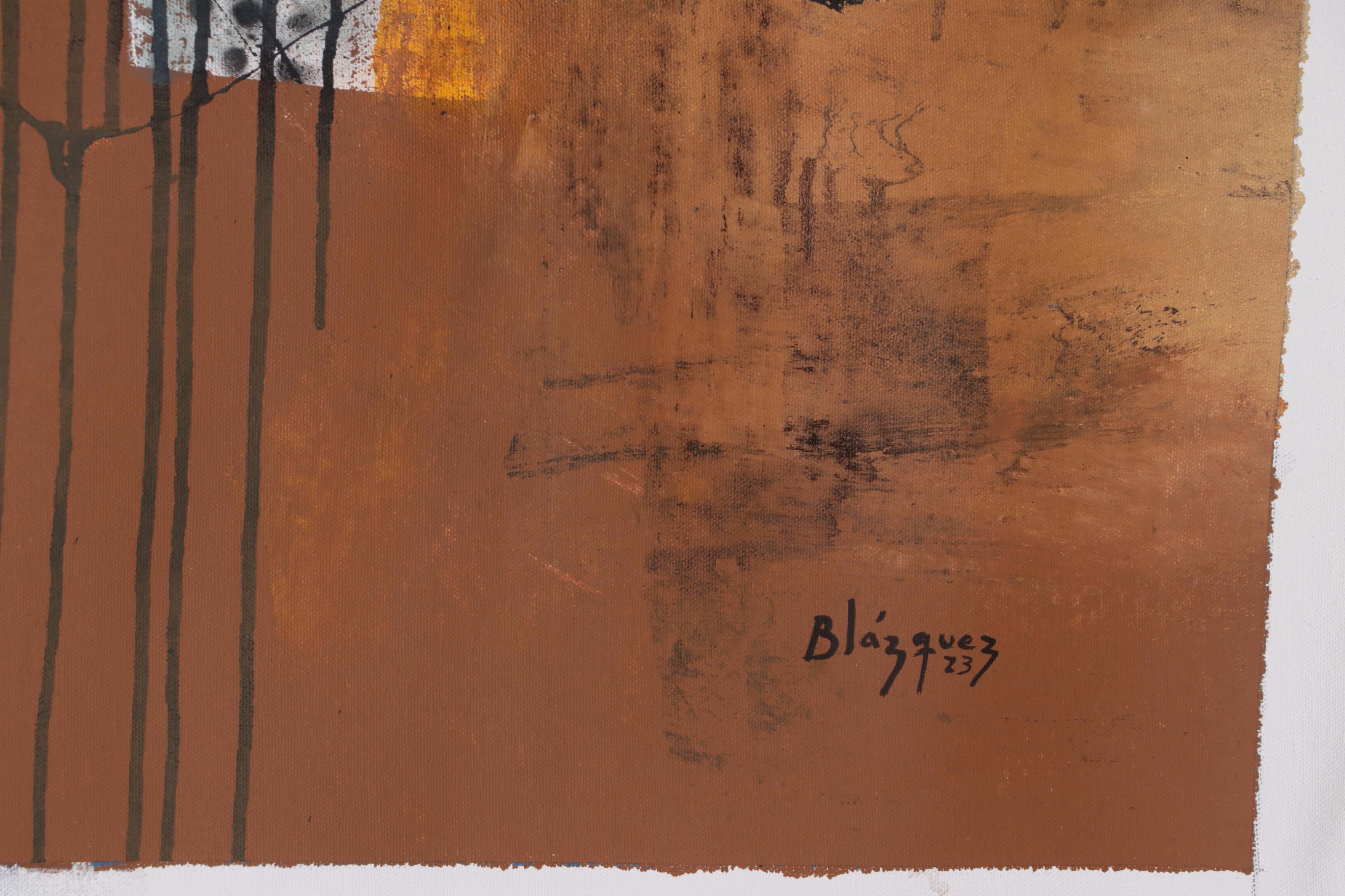 Michel Blázquez Mixed Media Painting "The Swallow and the Deer," 2023