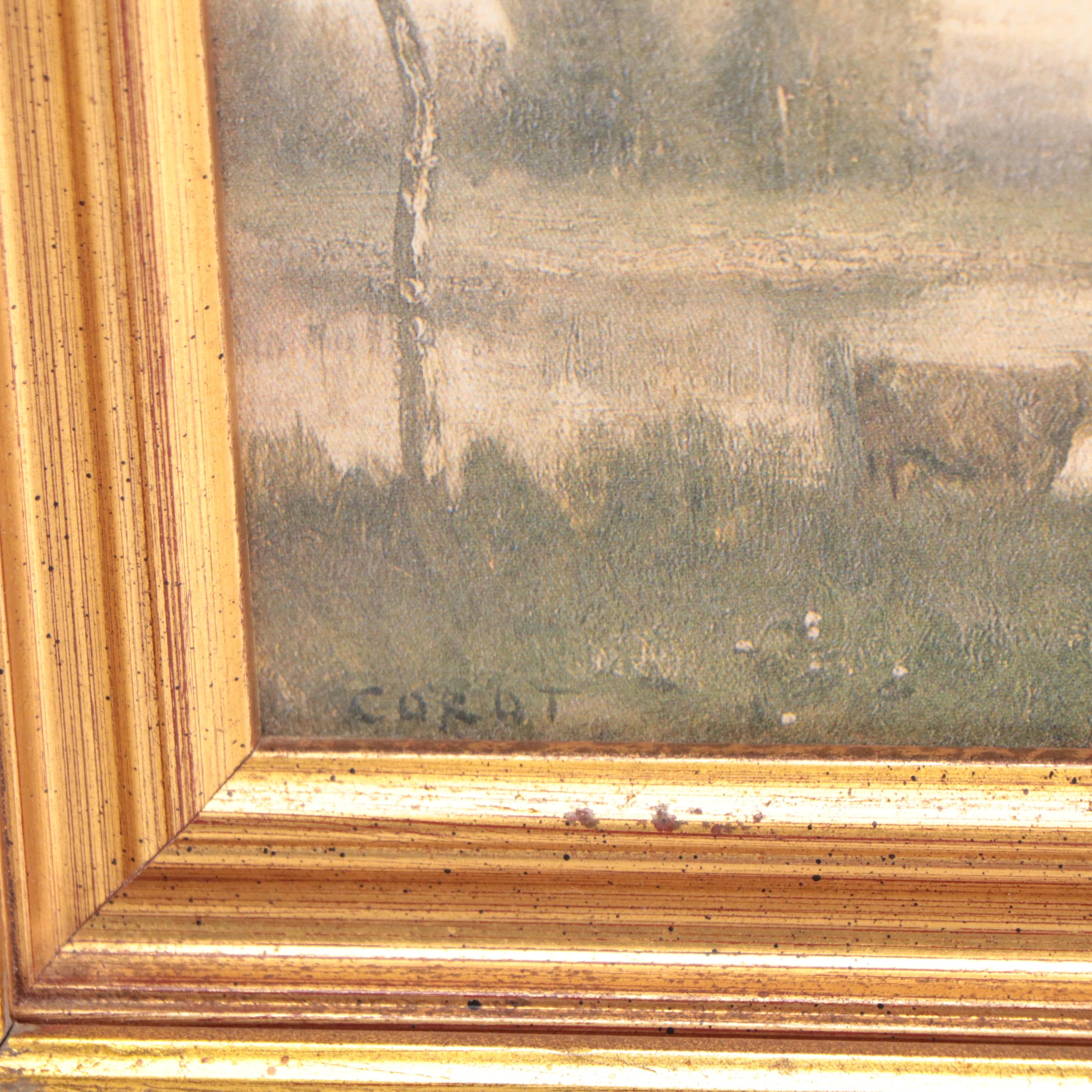 Digital Prints After Jean-Baptiste-Camille Corot of Pastoral Landscapes