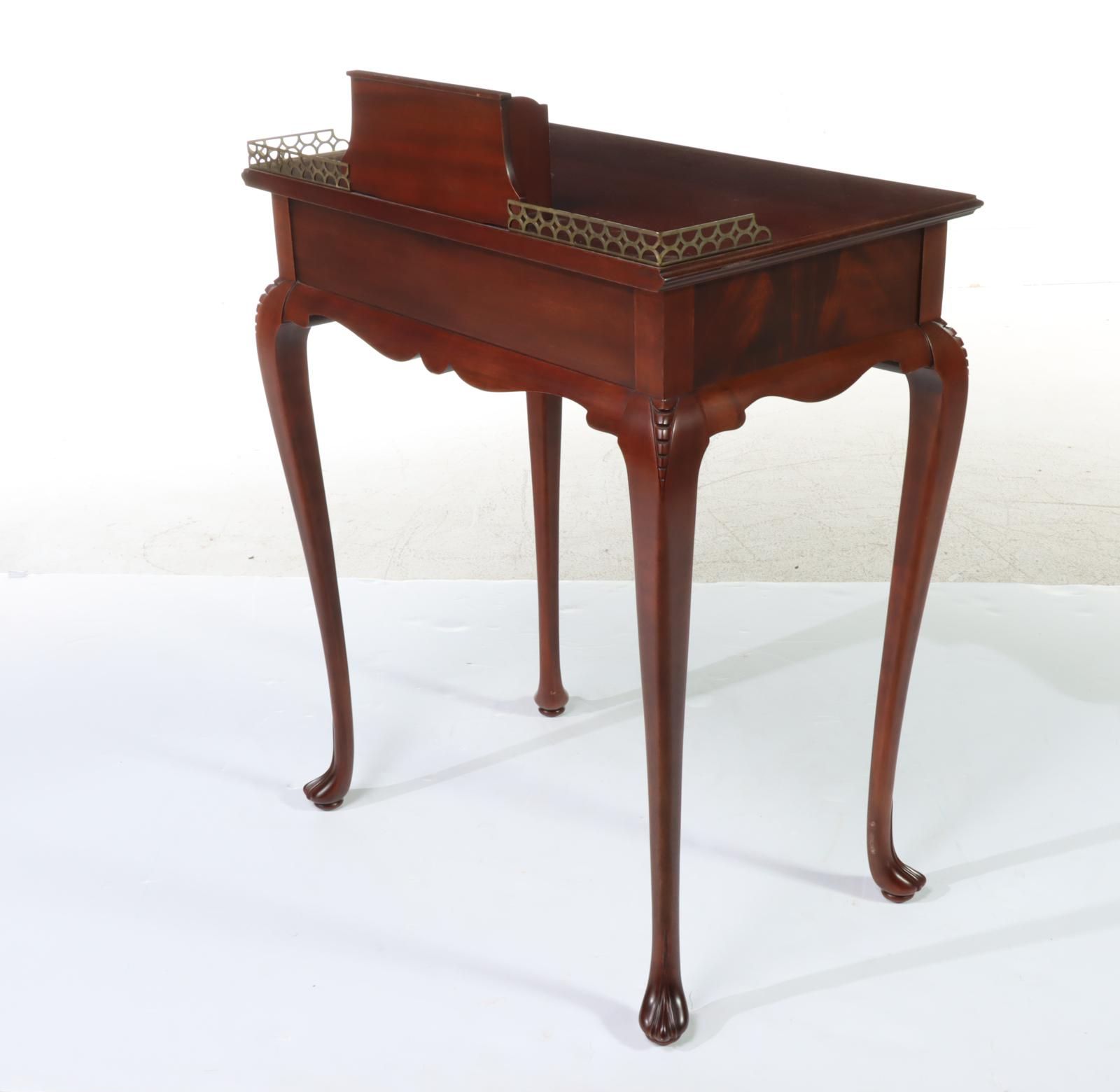 Queen Anne Style Mahogany Telephone Table and Chair