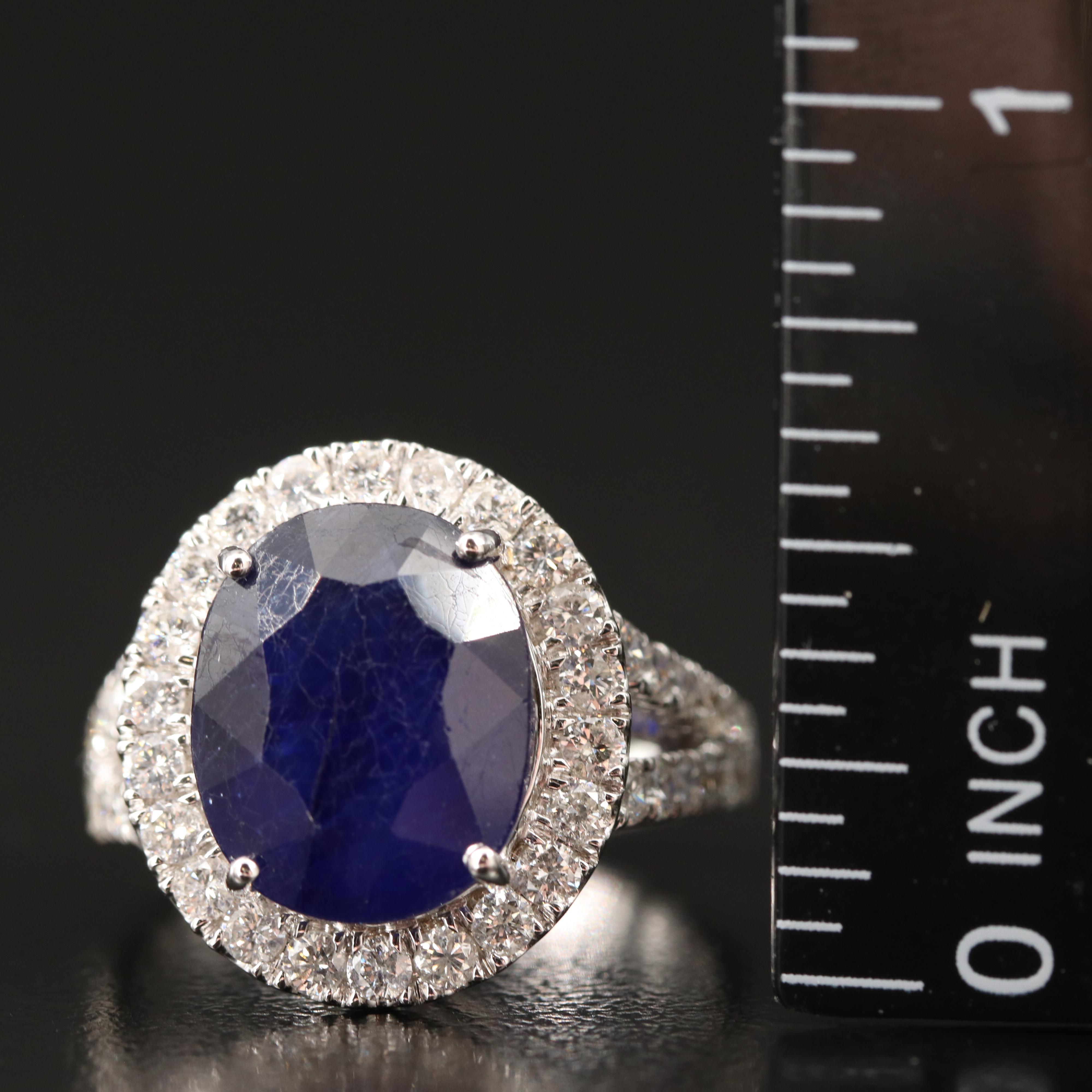 14K 6.24 CT Corundum and 1.17 CTW Diamond Ring