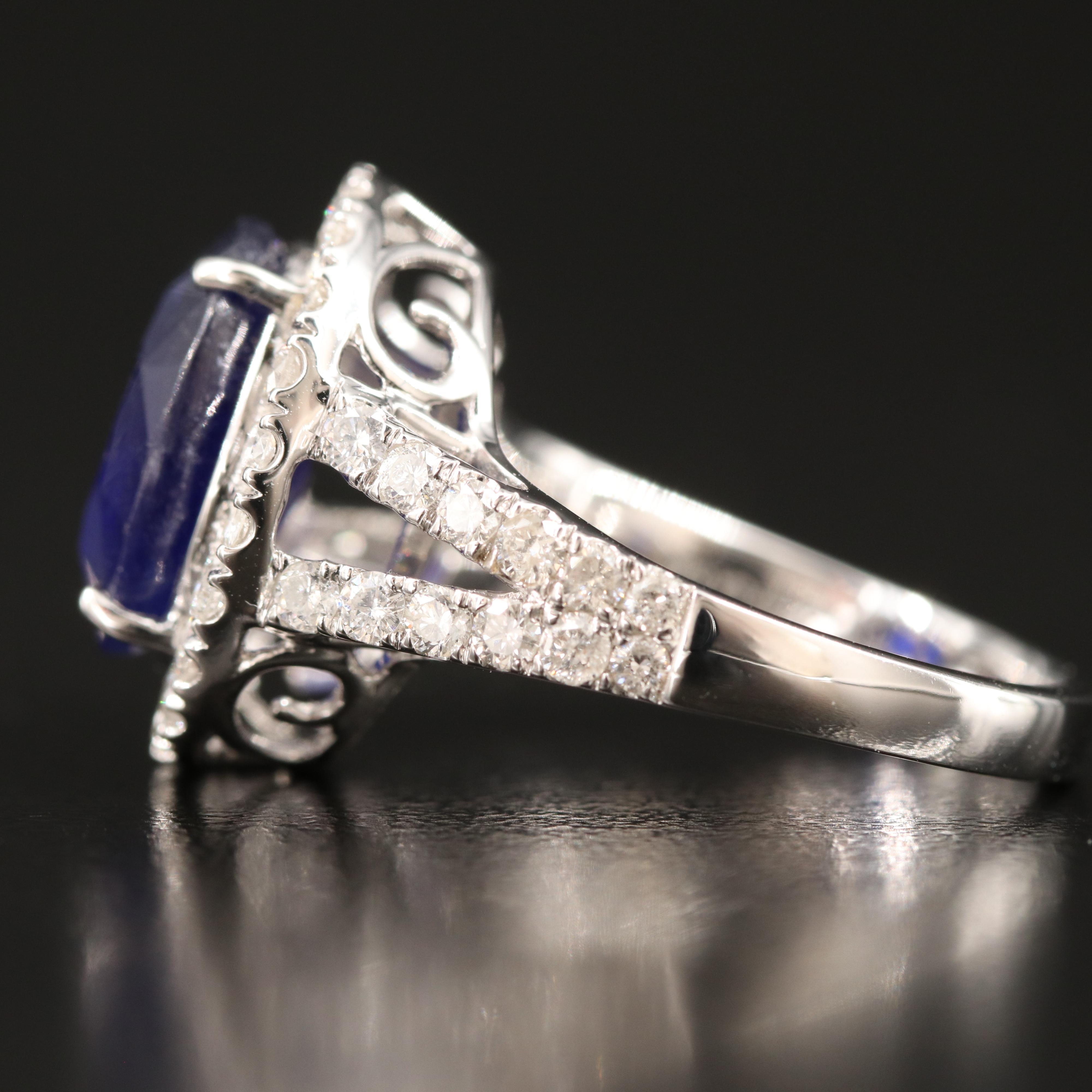 14K 6.24 CT Corundum and 1.17 CTW Diamond Ring