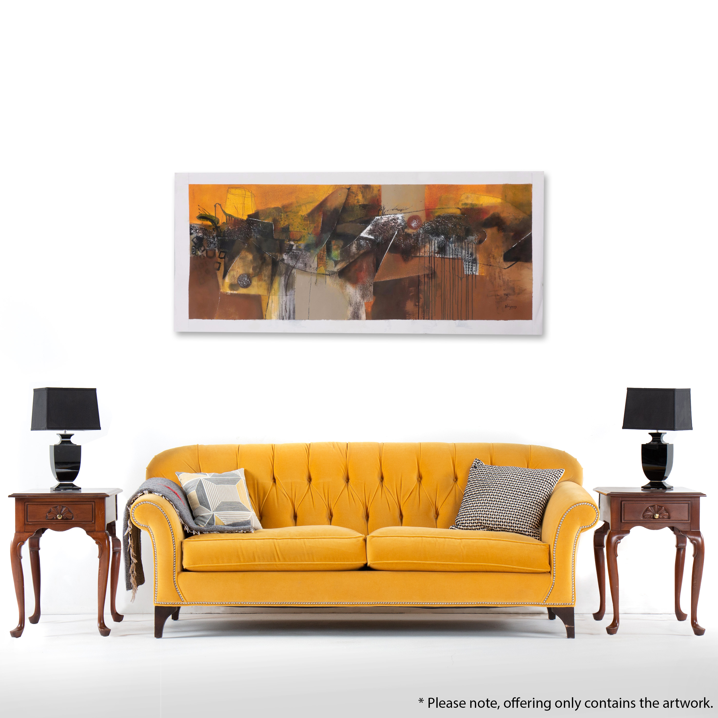 Michel Blázquez Mixed Media Painting "The Swallow and the Deer," 2023