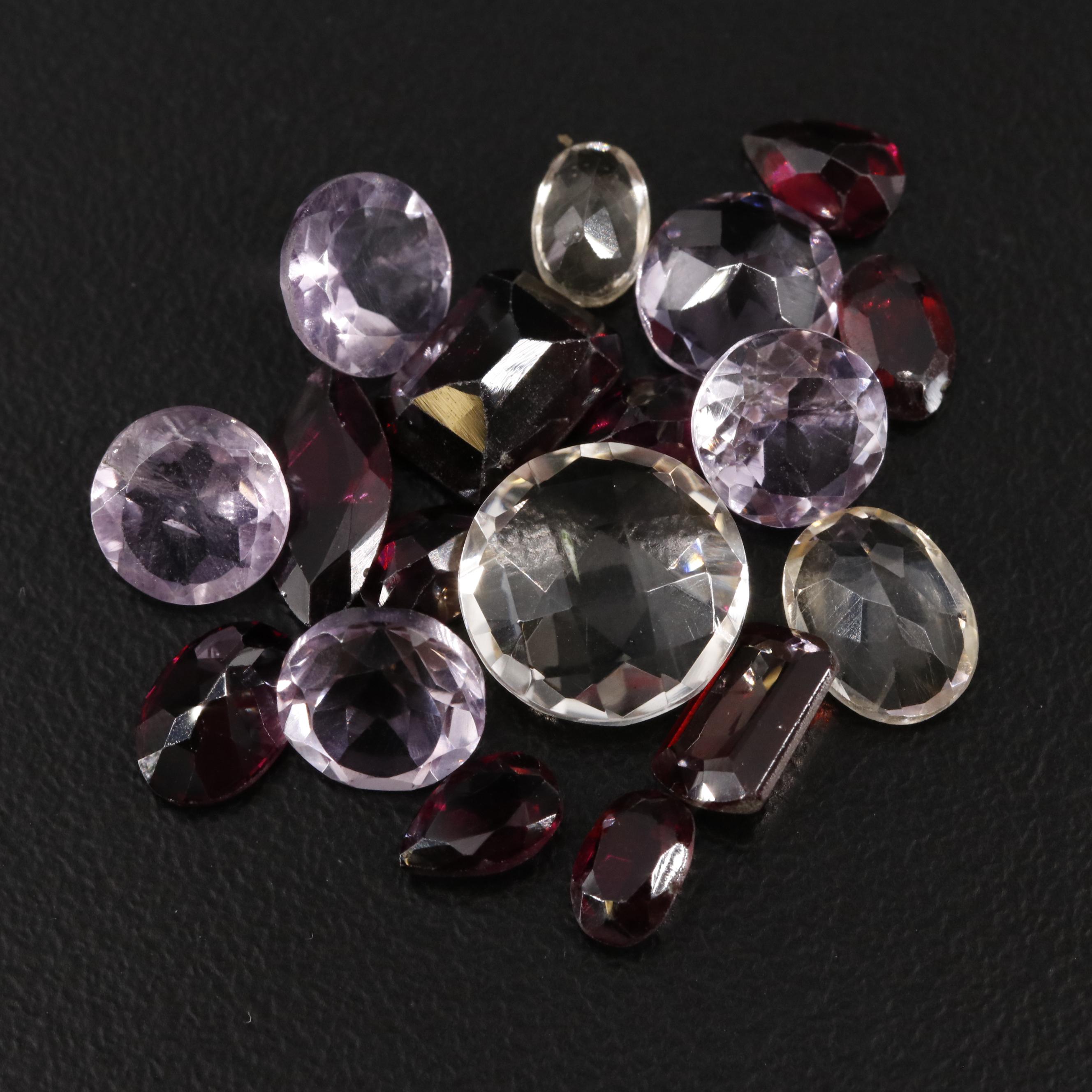 Loose 18.65 CTW Amethyst, Citrine, and Garnet Lot