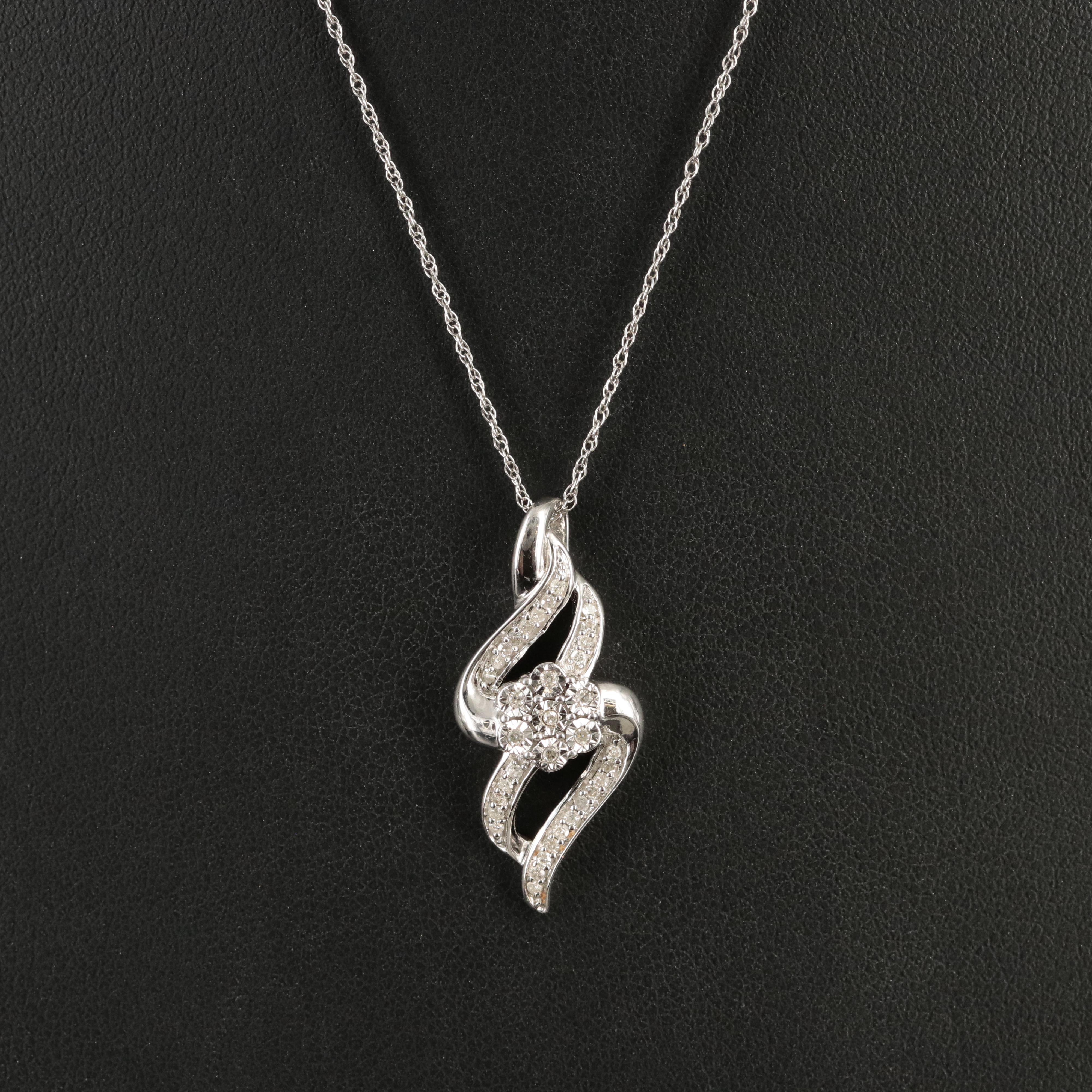 Sterling Diamond Necklace
