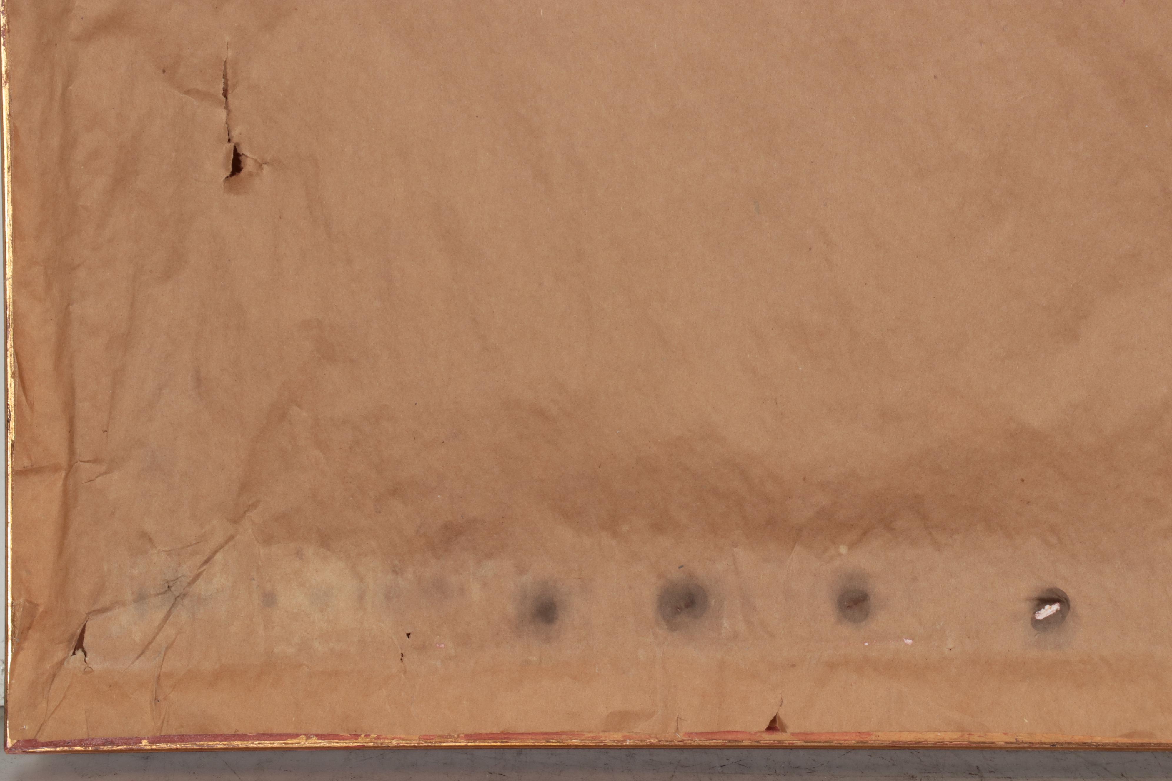 Oil Painting of Anthropomorphic Cats in Landscape of Flowering Trees