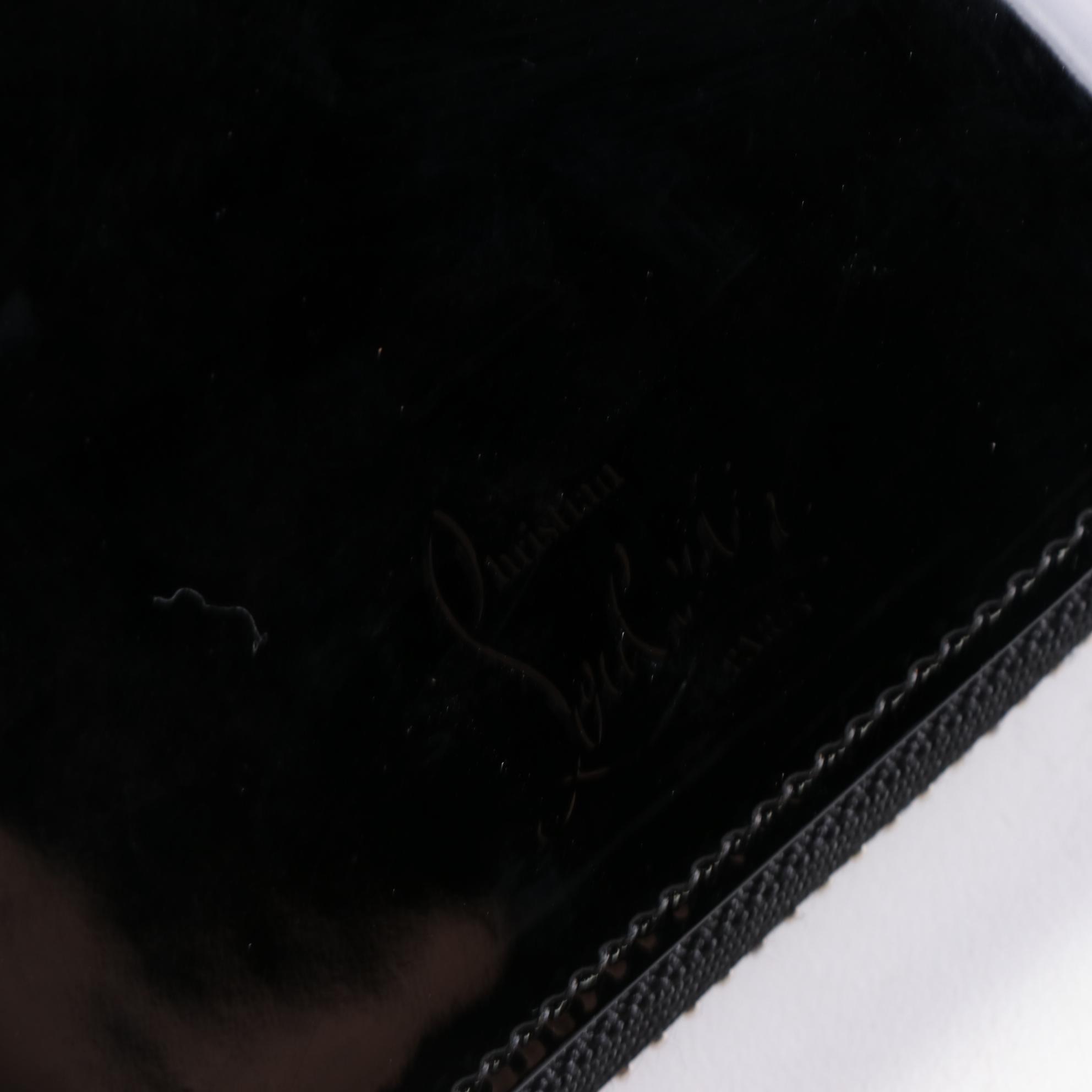 Christian Louboutin Panettone Wallet in Black Patent Leather and Multicolor Stud