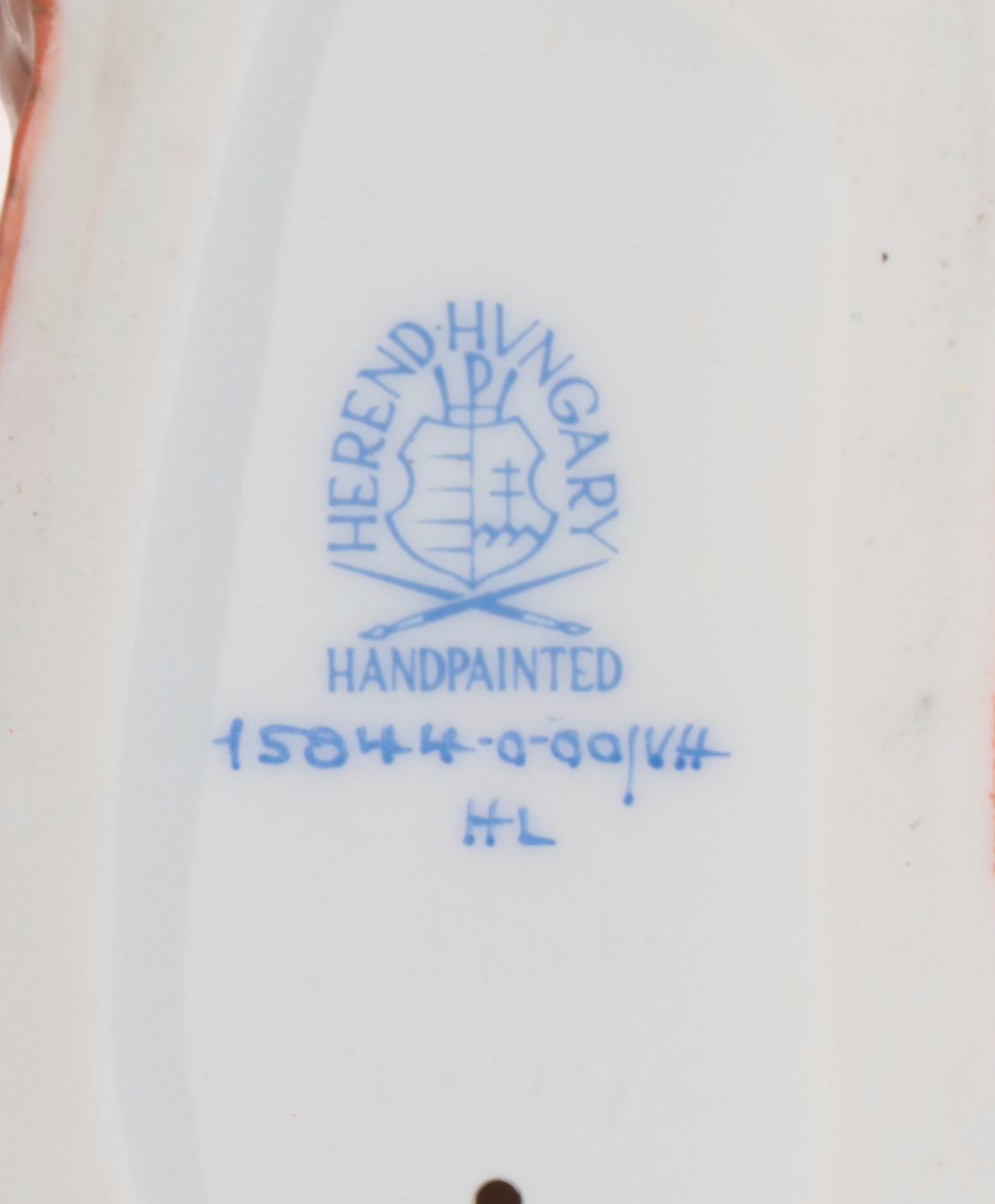 Herend Rust Fishnet with Gold "Pekingese" Porcelain Figurine